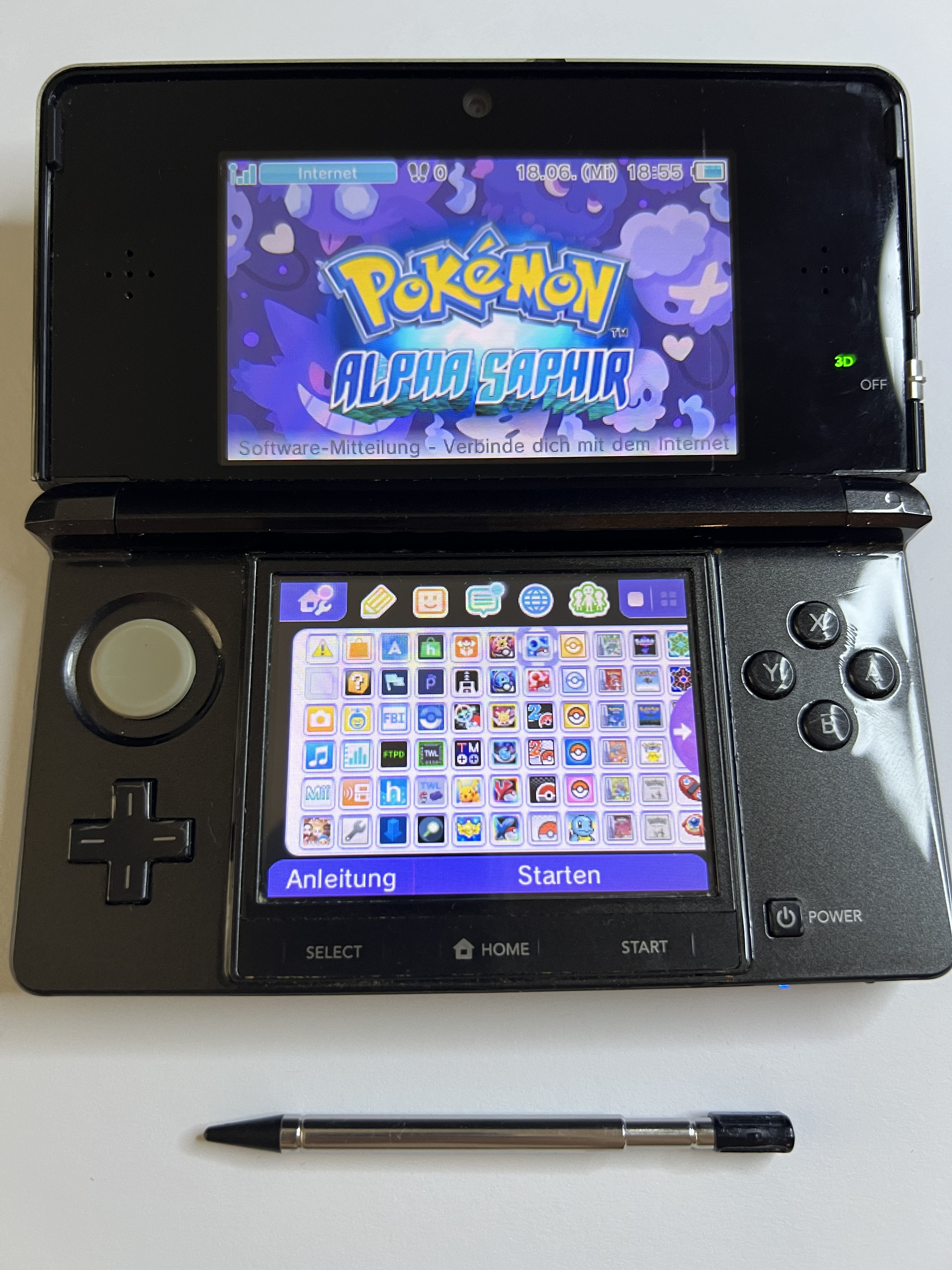 Nintendo 3DS Konsole in cosmos schwarz mit 128GB, Pokemon Bank, Poke Mover & vielen Extras