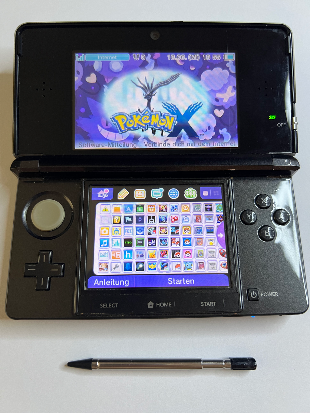 Nintendo 3DS Konsole in cosmos schwarz mit 128GB, Pokemon Bank, Poke Mover & vielen Extras