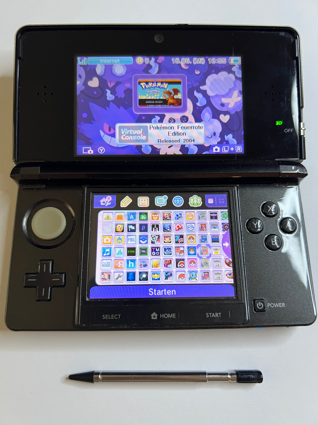 Nintendo 3DS Konsole in cosmos schwarz mit 128GB, Pokemon Bank, Poke Mover & vielen Extras