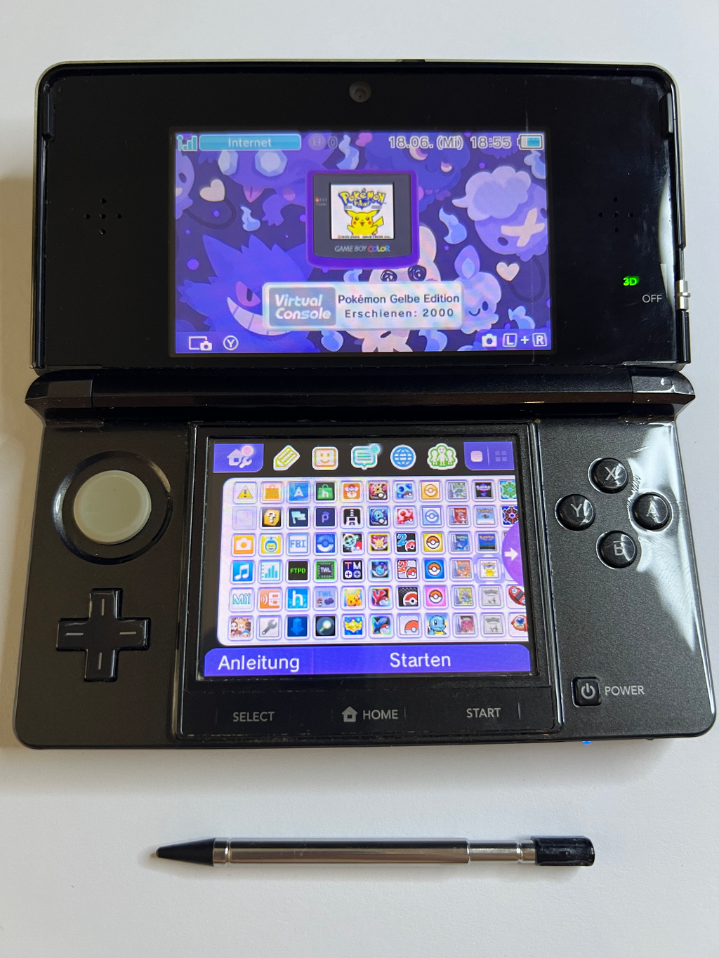 Nintendo 3DS Konsole in cosmos schwarz mit 128GB, Pokemon Bank, Poke Mover & vielen Extras