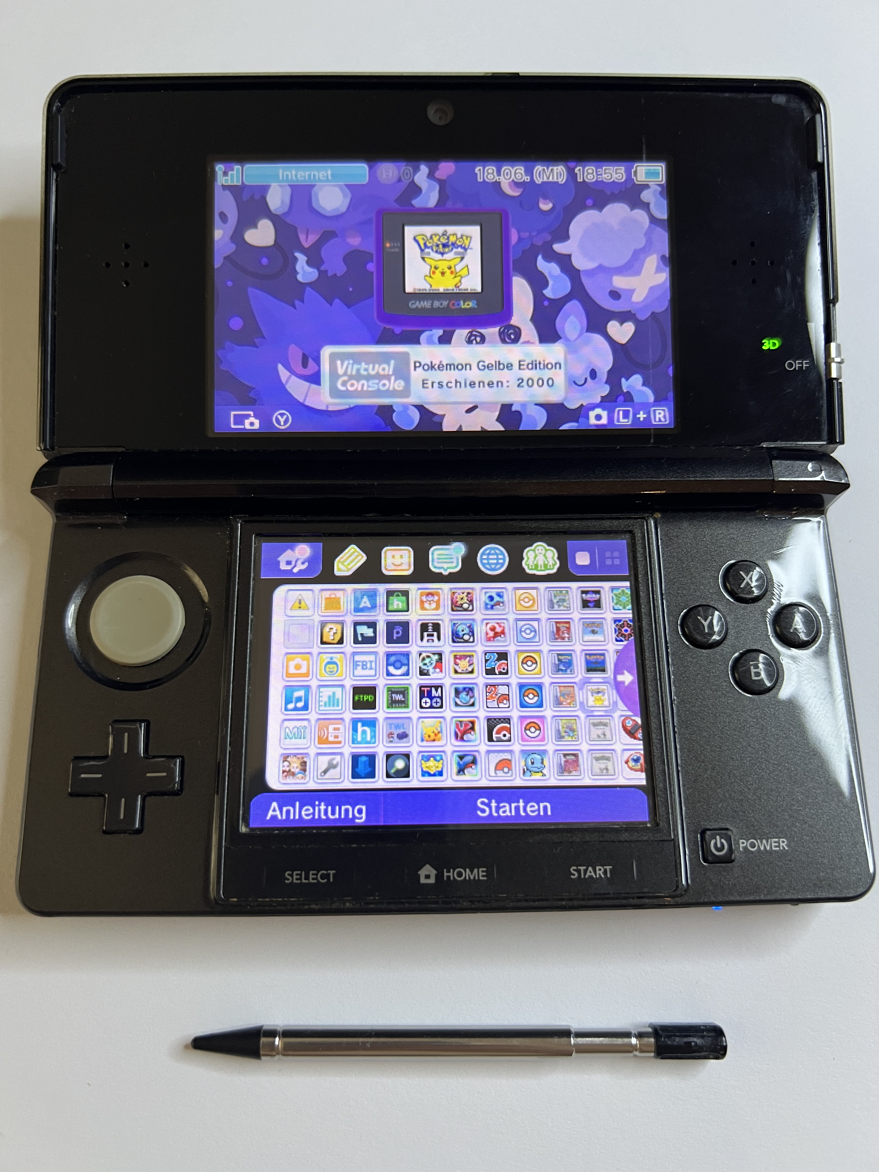 Nintendo 3DS Konsole in cosmos schwarz mit 128GB, Pokemon Bank, Poke Mover & vielen Extras