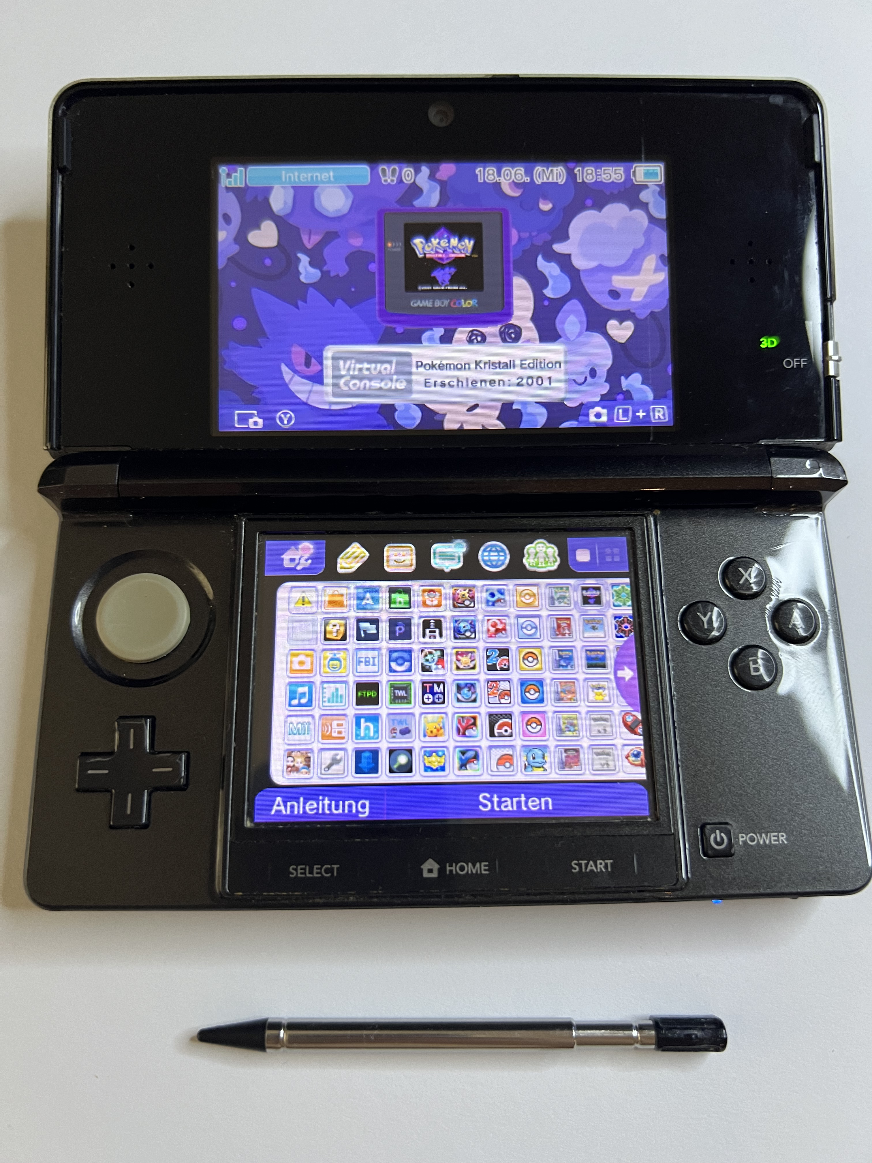 Nintendo 3DS Konsole in cosmos schwarz mit 128GB, Pokemon Bank, Poke Mover & vielen Extras