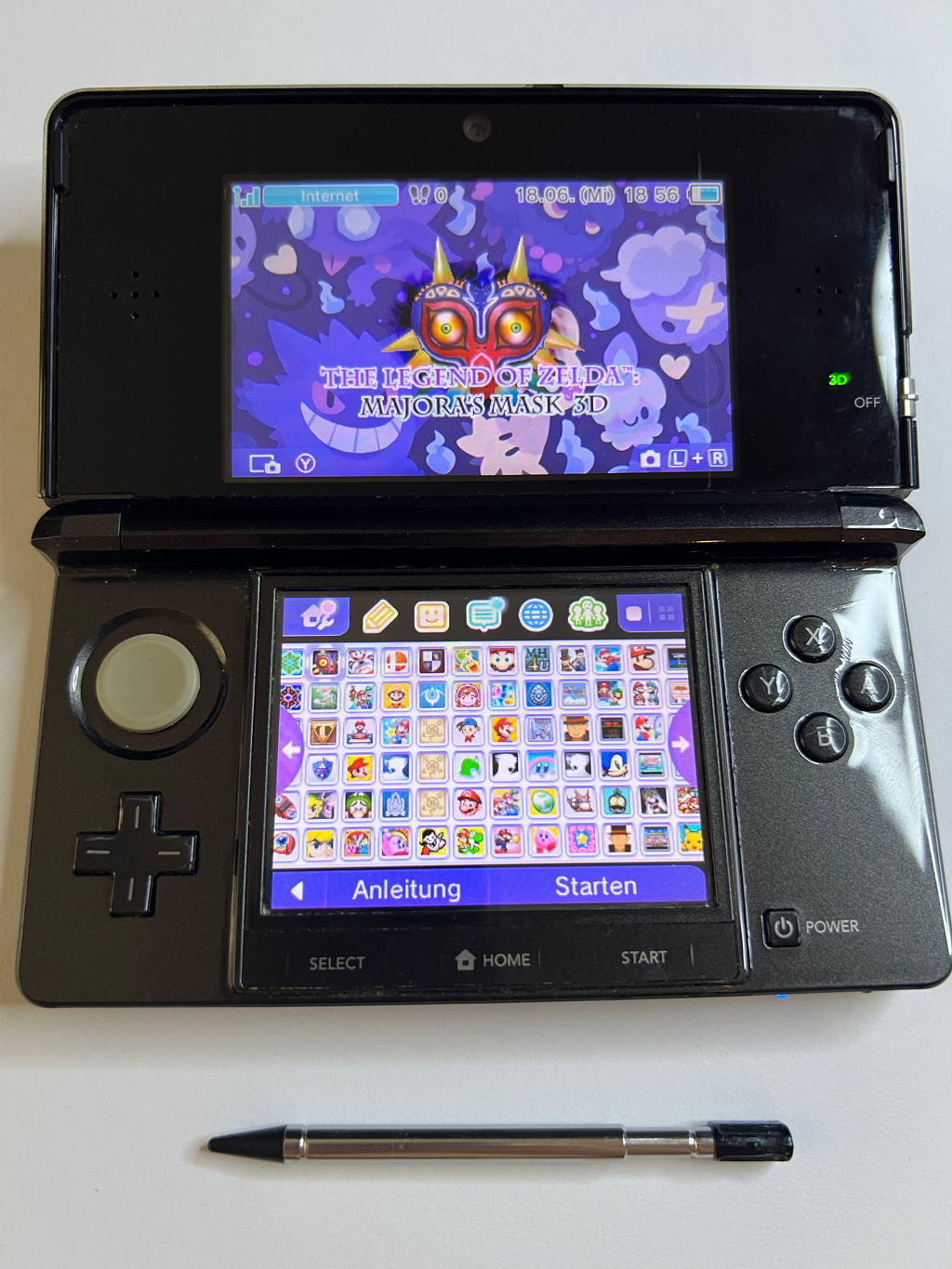 Nintendo 3DS Konsole in cosmos schwarz mit 128GB, Pokemon Bank, Poke Mover & vielen Extras