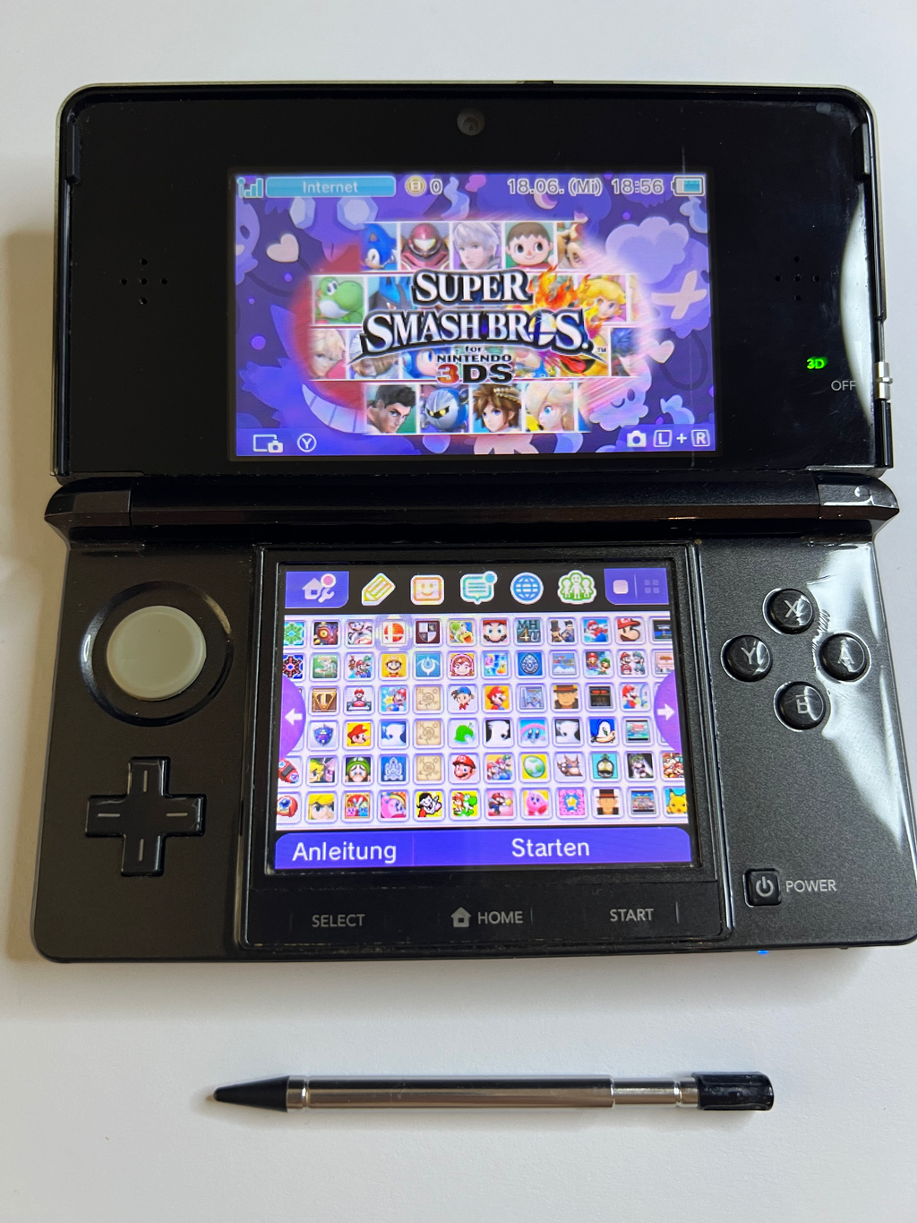 Nintendo 3DS Konsole in cosmos schwarz mit 128GB, Pokemon Bank, Poke Mover & vielen Extras