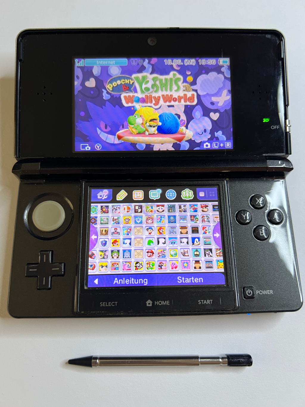 Nintendo 3DS Konsole in cosmos schwarz mit 128GB, Pokemon Bank, Poke Mover & vielen Extras