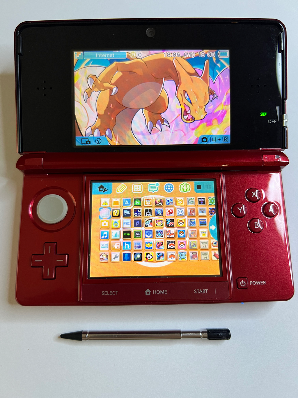 Nintendo 3DS Konsole rubin rot mit 128GB, Pokemon Bank, Poke Mover & vielen Extras