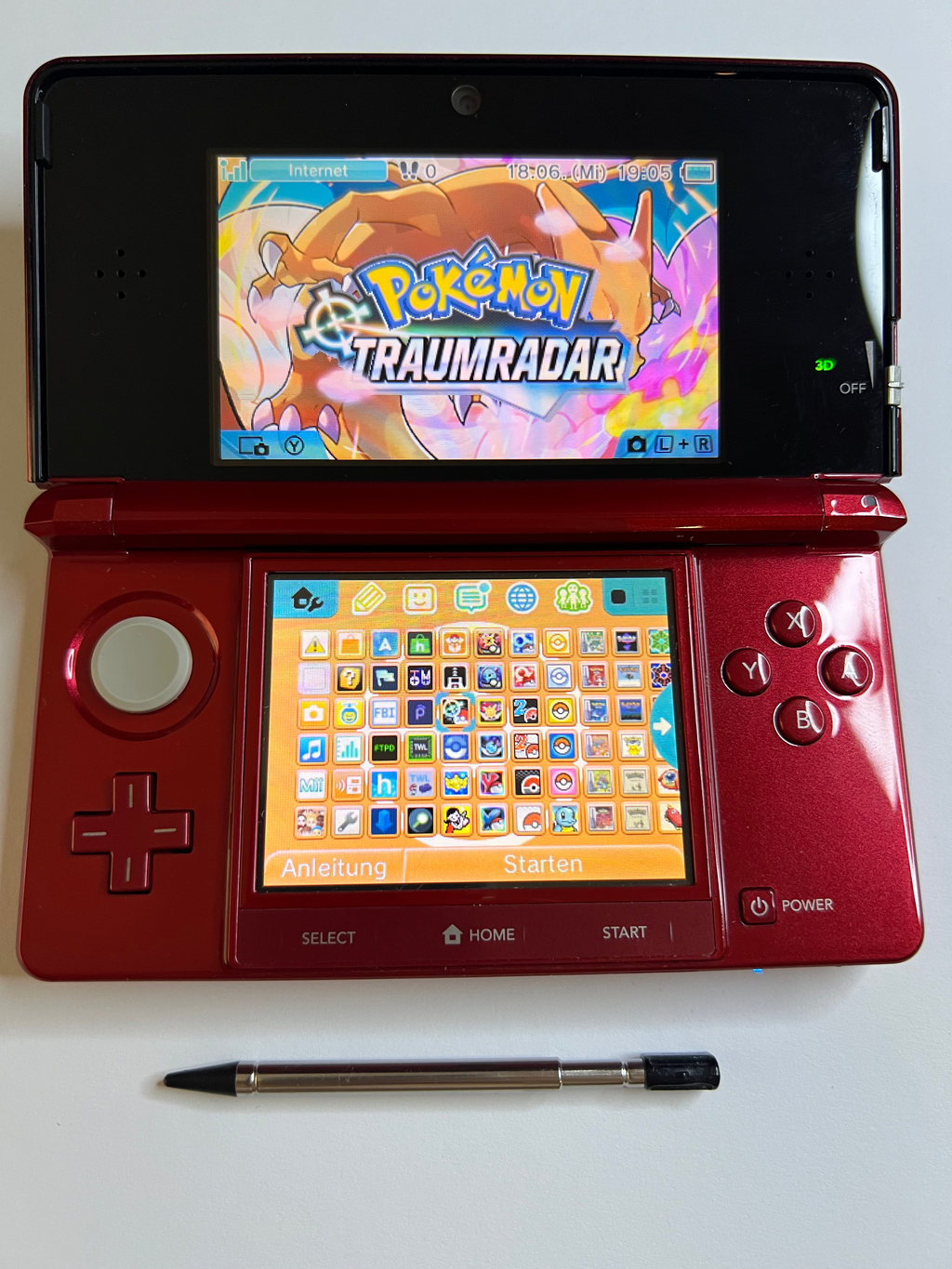 Nintendo 3DS Konsole rubin rot mit 128GB, Pokemon Bank, Poke Mover & vielen Extras