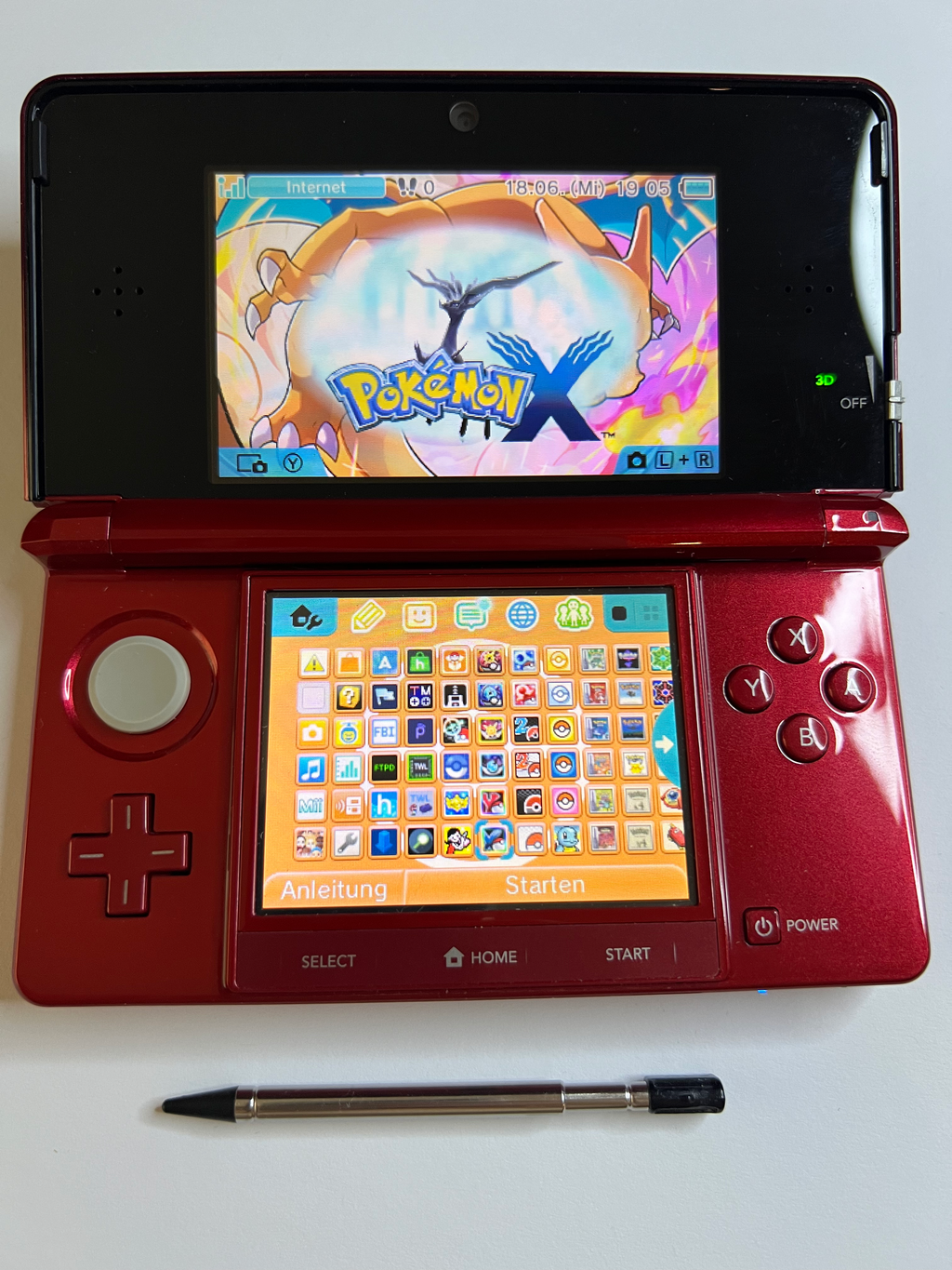 Nintendo 3DS Konsole rubin rot mit 128GB, Pokemon Bank, Poke Mover & vielen Extras