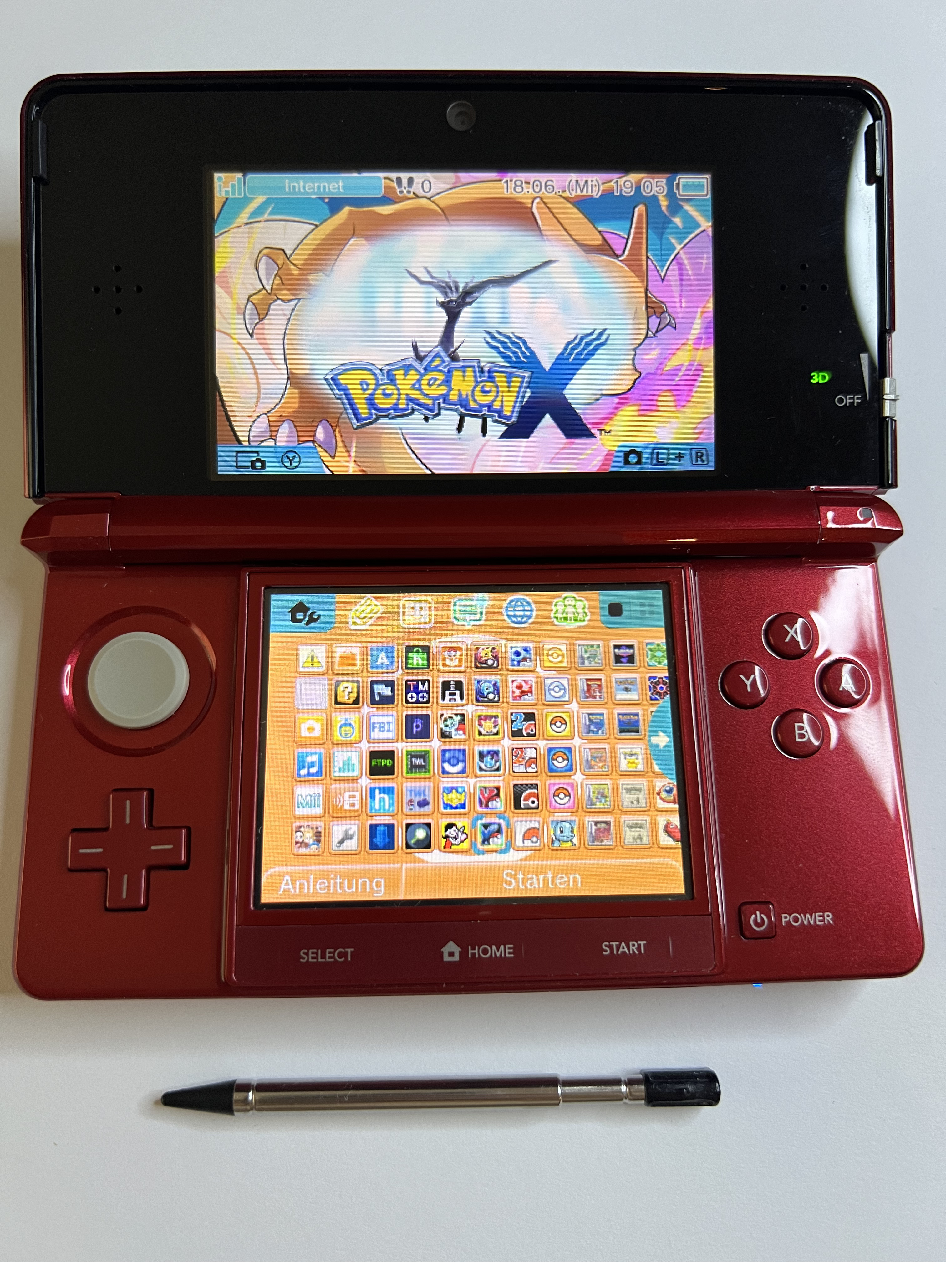 Nintendo 3DS Konsole rubin rot mit 128GB, Pokemon Bank, Poke Mover & vielen Extras