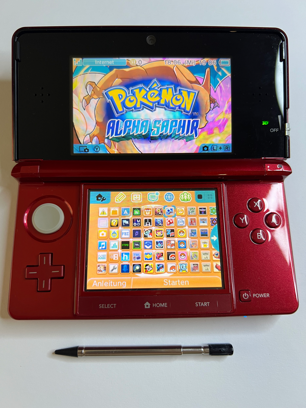 Nintendo 3DS Konsole rubin rot mit 128GB, Pokemon Bank, Poke Mover & vielen Extras