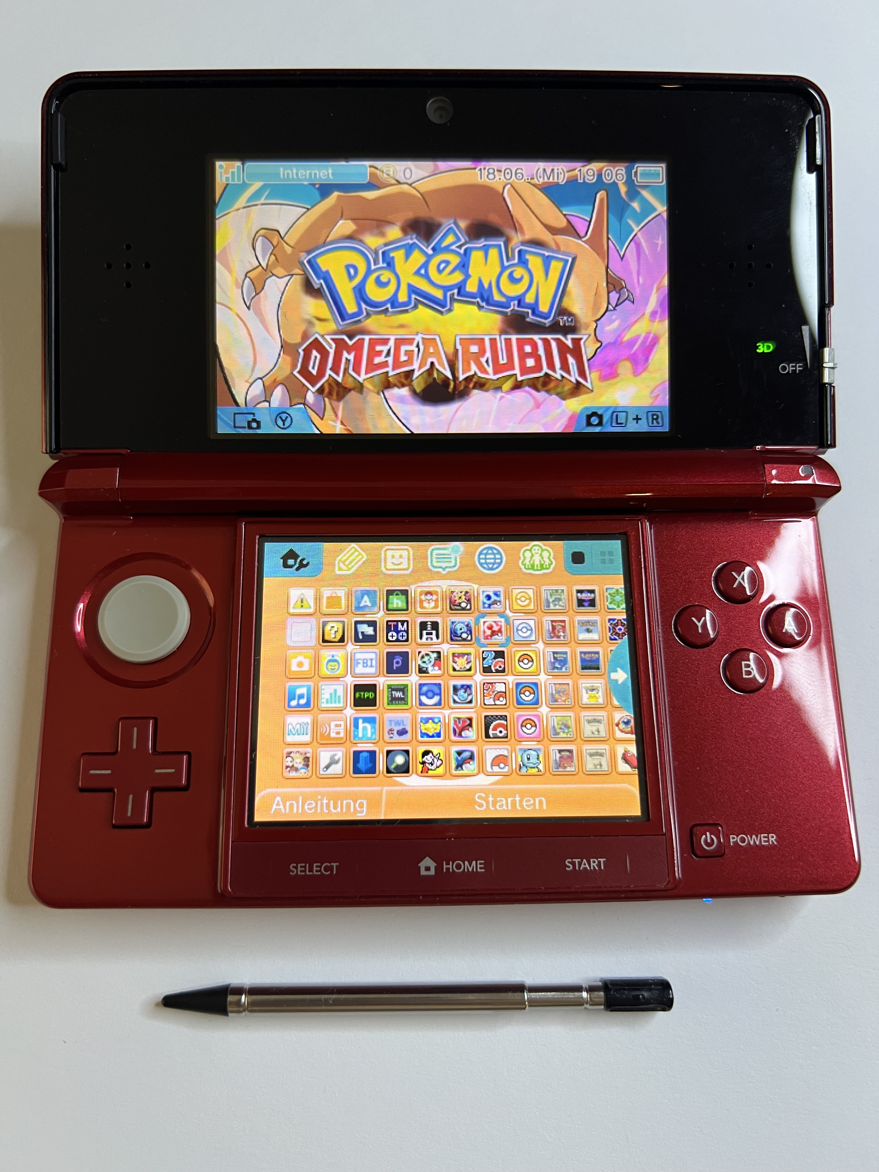 Nintendo 3DS Konsole rubin rot mit 128GB, Pokemon Bank, Poke Mover & vielen Extras