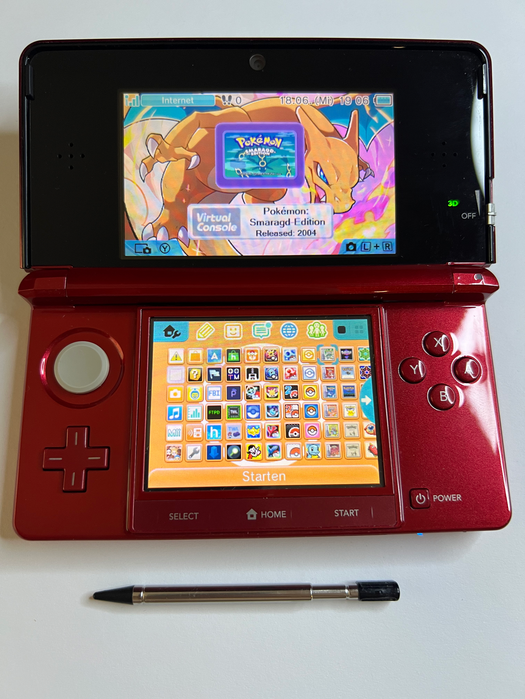 Nintendo 3DS Konsole rubin rot mit 128GB, Pokemon Bank, Poke Mover & vielen Extras