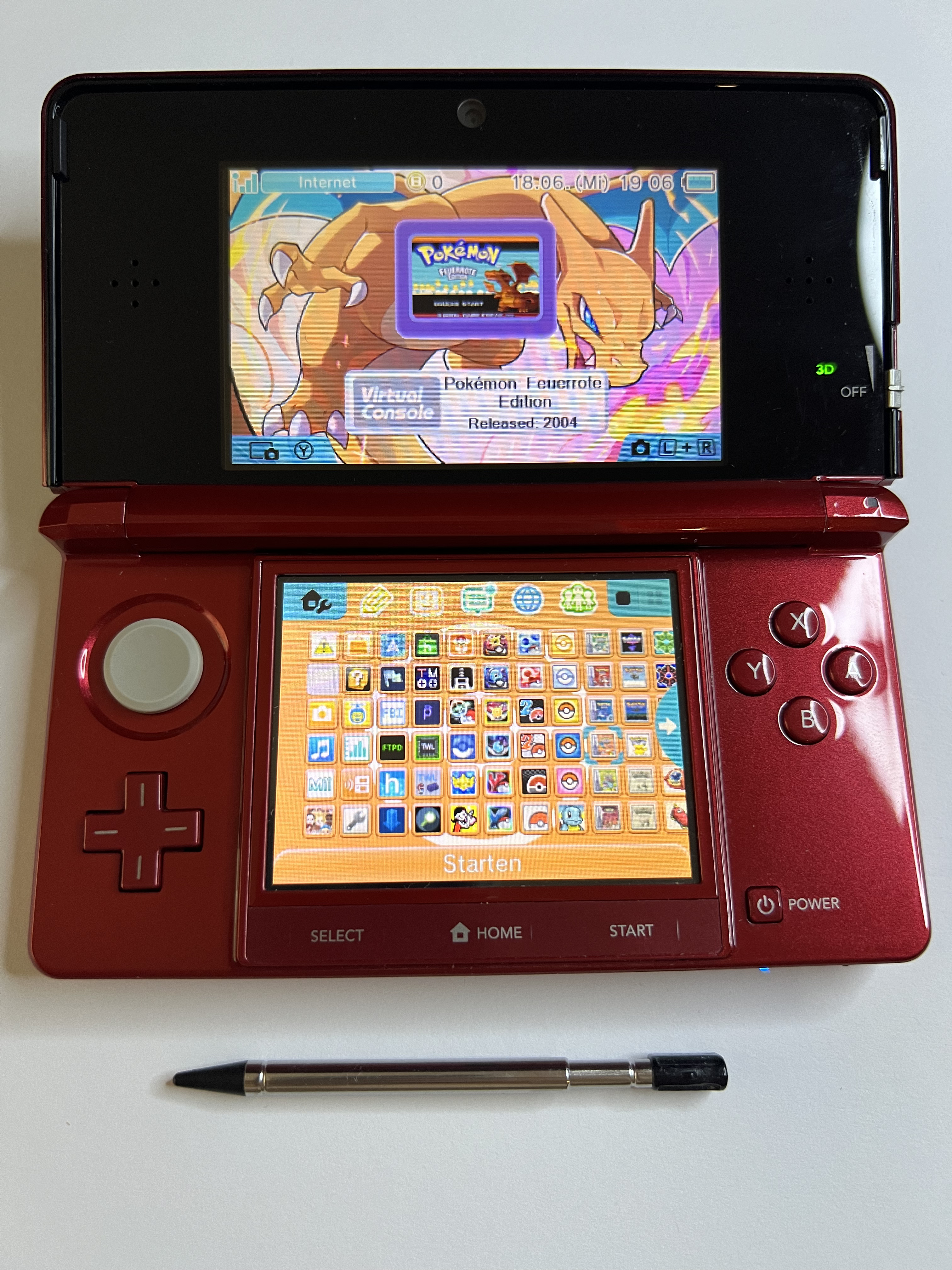 Nintendo 3DS Konsole rubin rot mit 128GB, Pokemon Bank, Poke Mover & vielen Extras