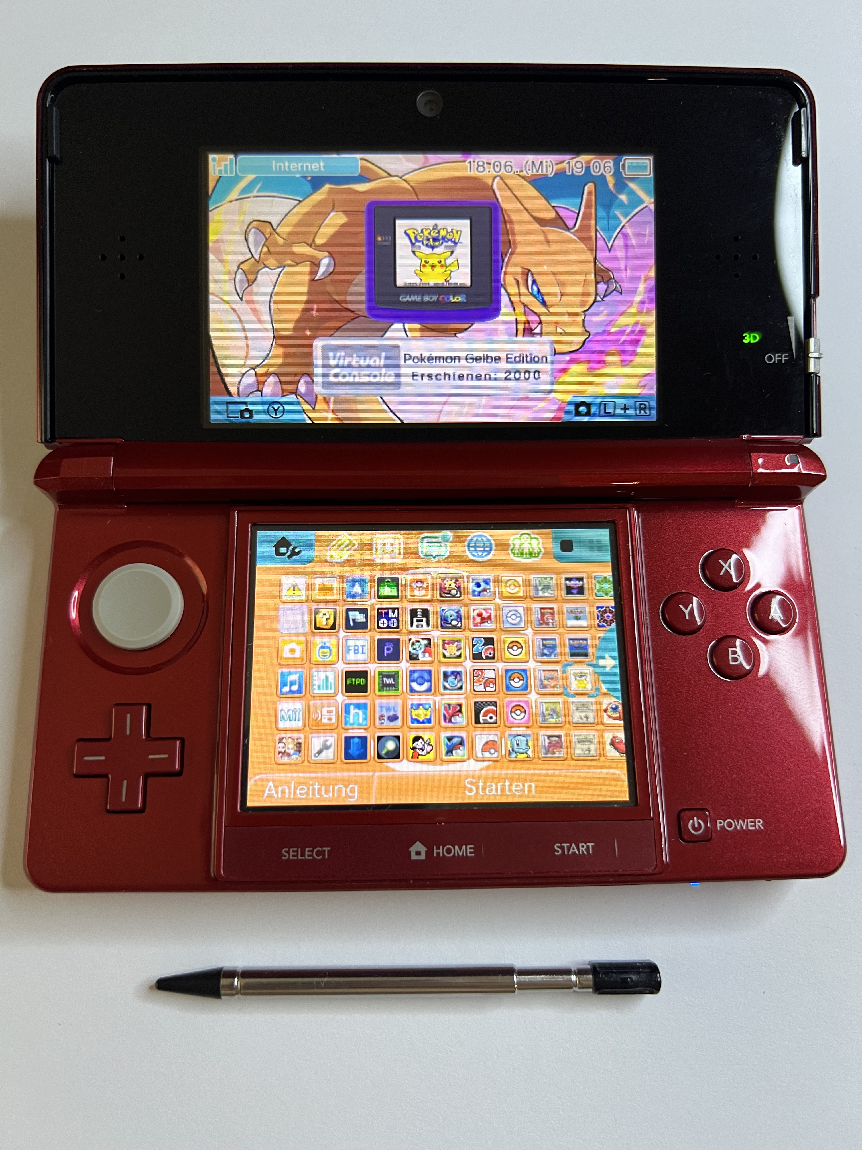 Nintendo 3DS Konsole rubin rot mit 128GB, Pokemon Bank, Poke Mover & vielen Extras