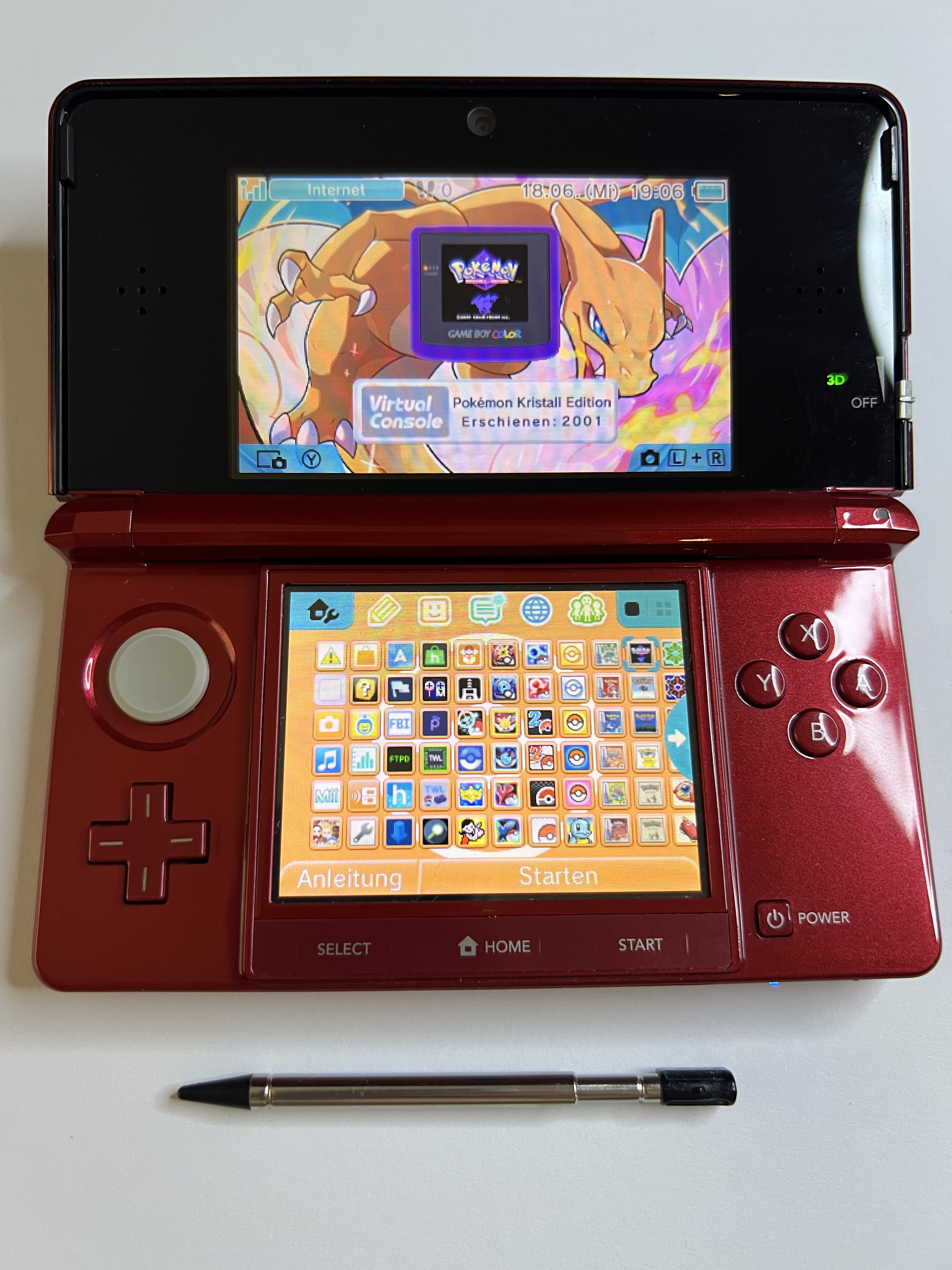 Nintendo 3DS Konsole rubin rot mit 128GB, Pokemon Bank, Poke Mover & vielen Extras