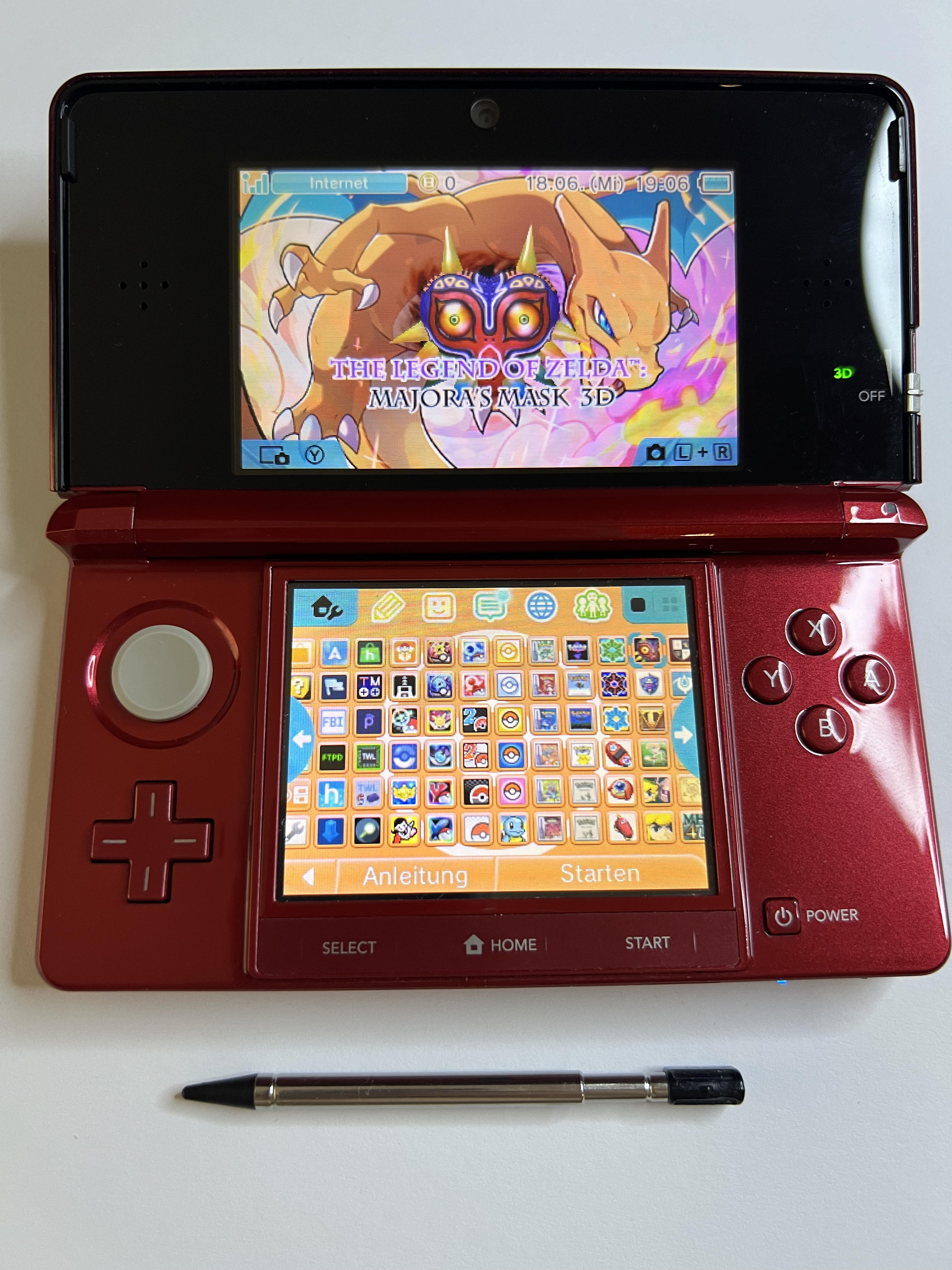 Nintendo 3DS Konsole rubin rot mit 128GB, Pokemon Bank, Poke Mover & vielen Extras