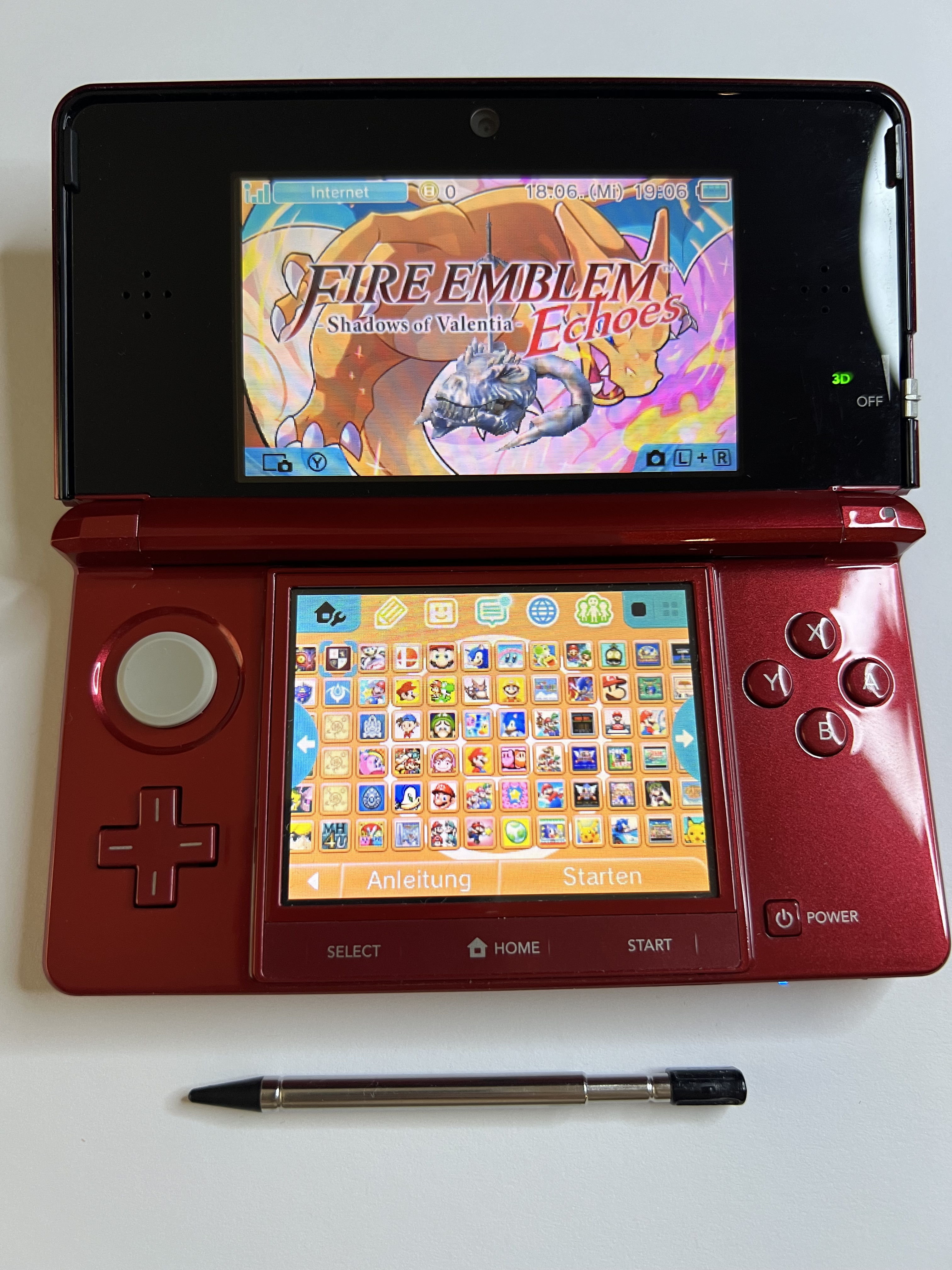 Nintendo 3DS Konsole rubin rot mit 128GB, Pokemon Bank, Poke Mover & vielen Extras