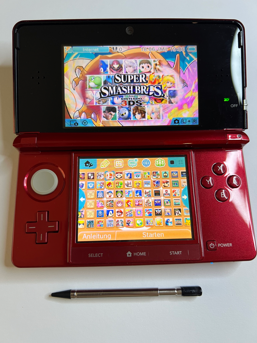 Nintendo 3DS Konsole rubin rot mit 128GB, Pokemon Bank, Poke Mover & vielen Extras