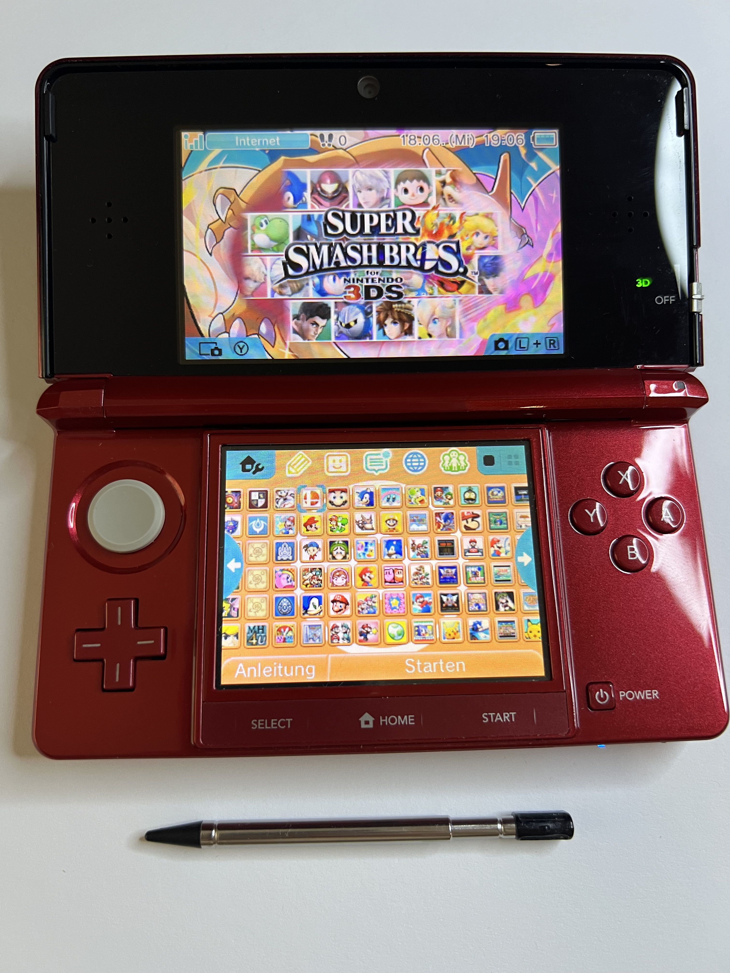 Nintendo 3DS Konsole rubin rot mit 128GB, Pokemon Bank, Poke Mover & vielen Extras