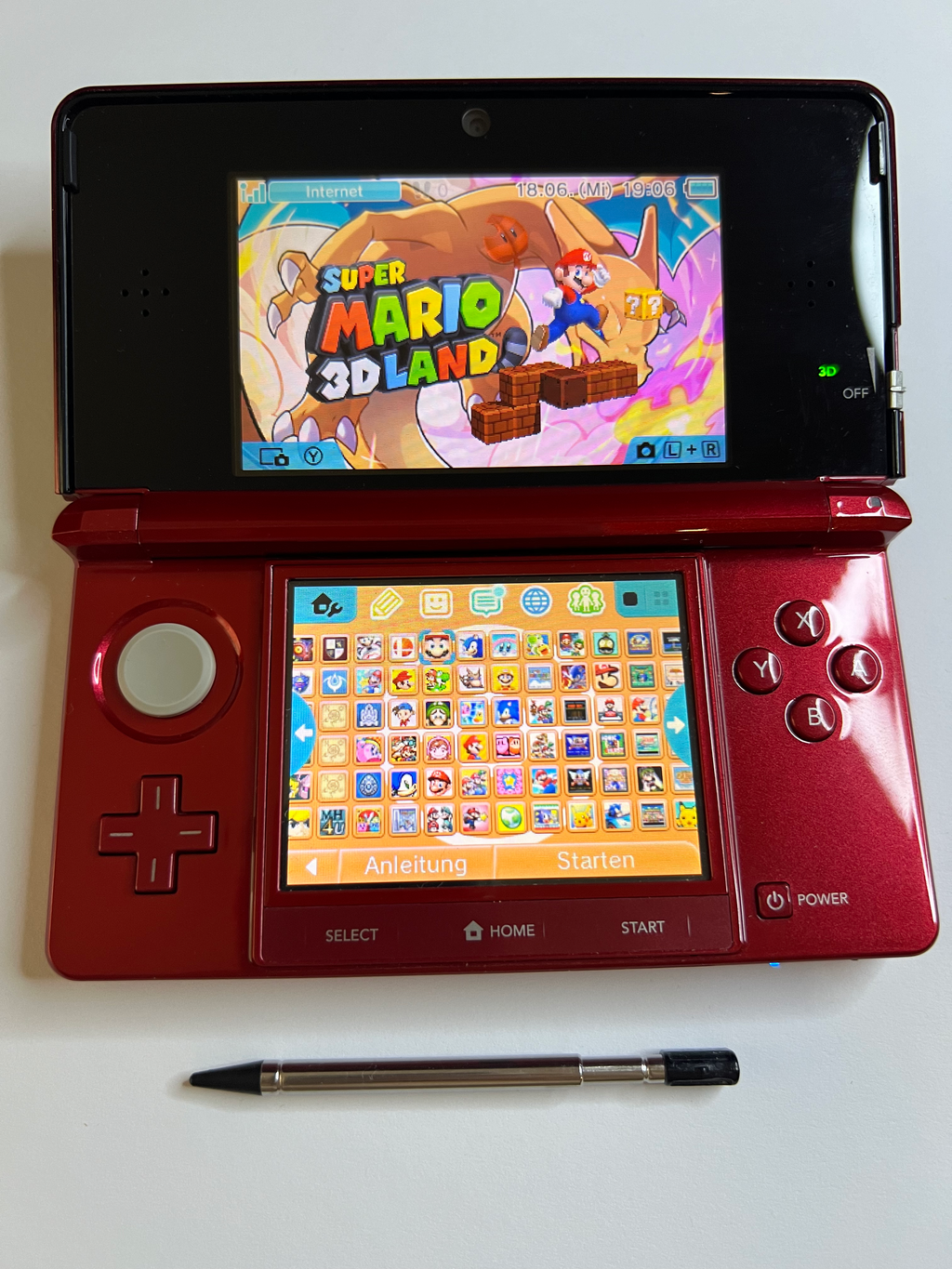 Nintendo 3DS Konsole rubin rot mit 128GB, Pokemon Bank, Poke Mover & vielen Extras