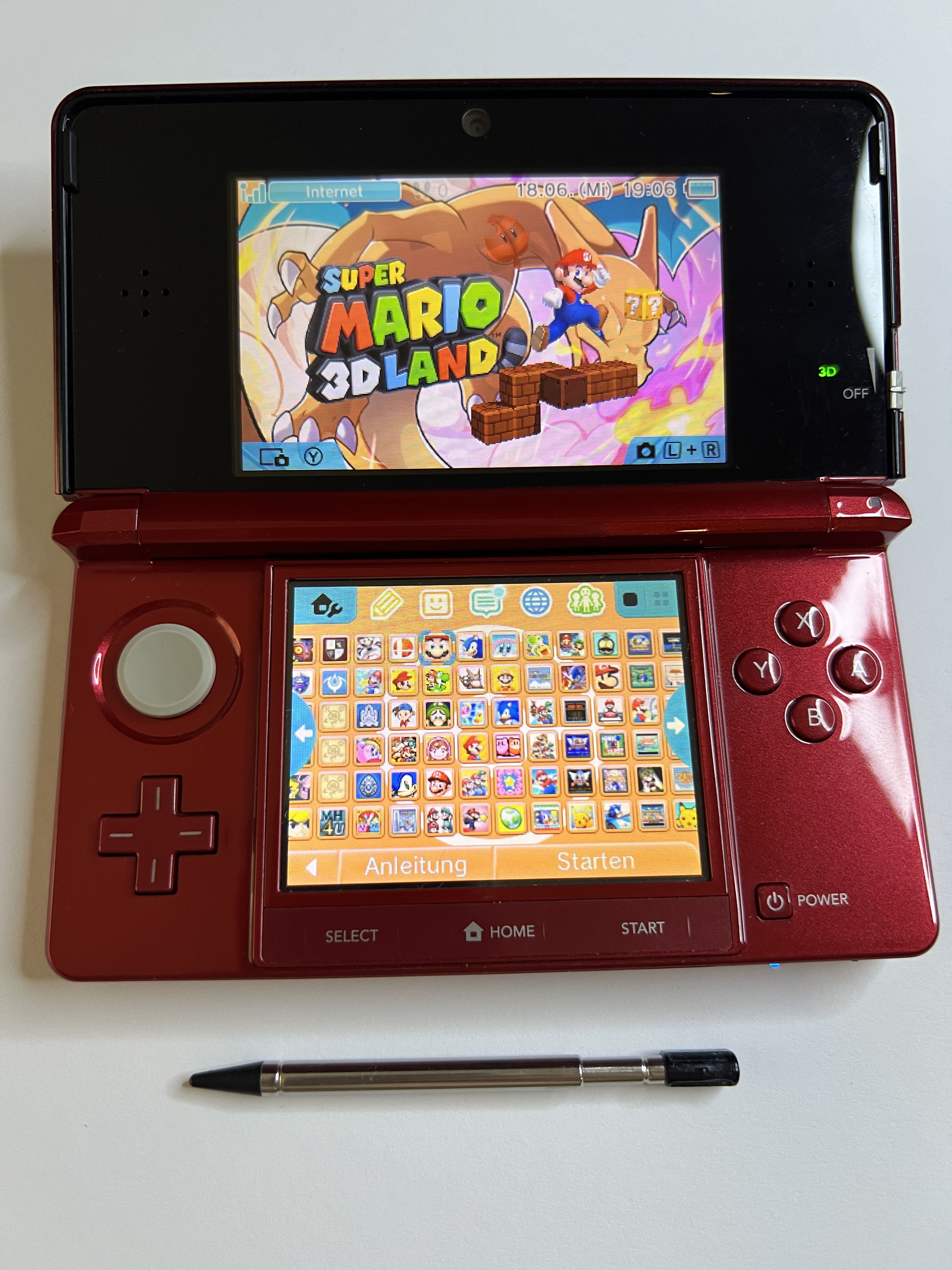 Nintendo 3DS Konsole rubin rot mit 128GB, Pokemon Bank, Poke Mover & vielen Extras