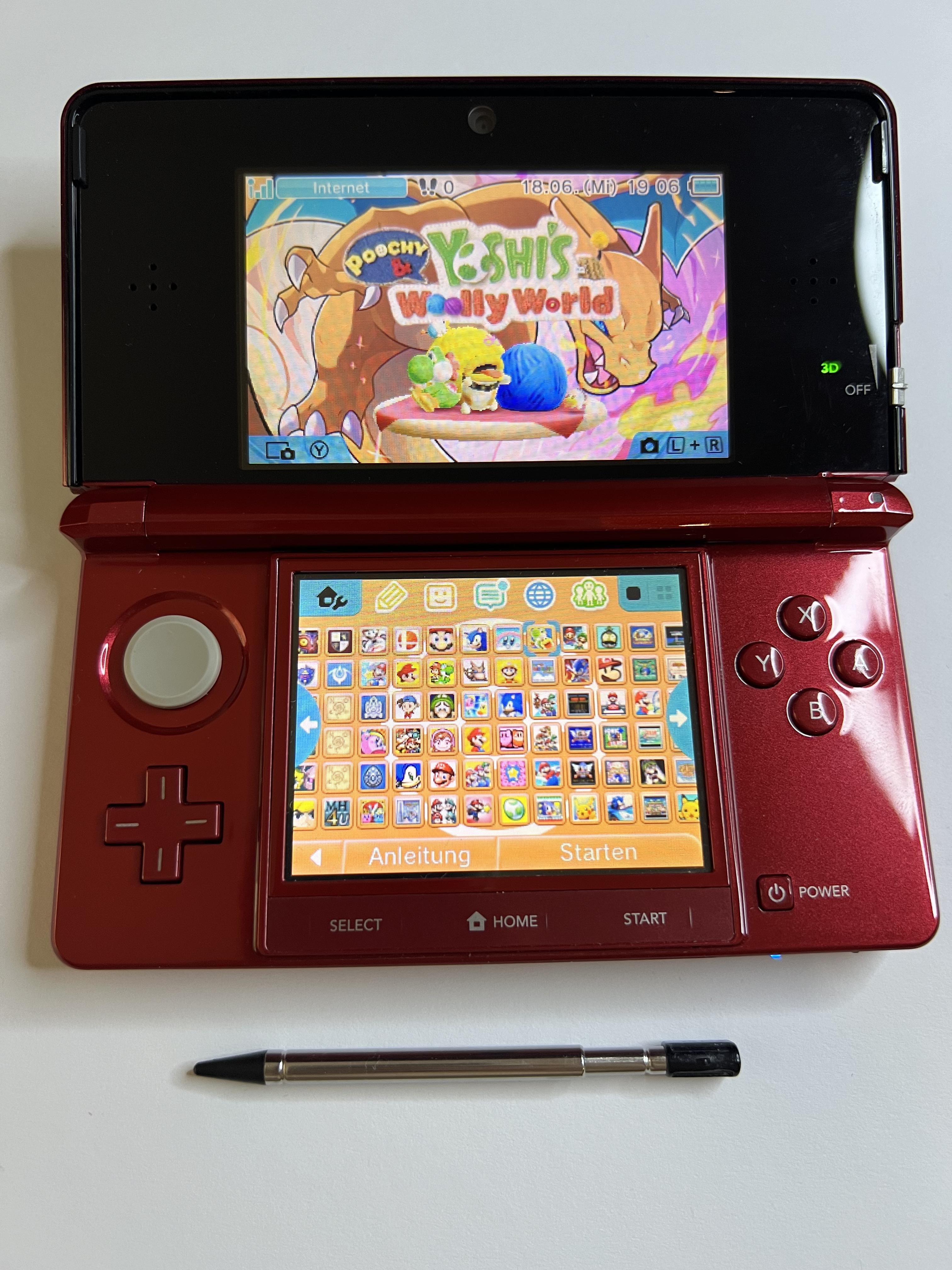 Nintendo 3DS Konsole rubin rot mit 128GB, Pokemon Bank, Poke Mover & vielen Extras