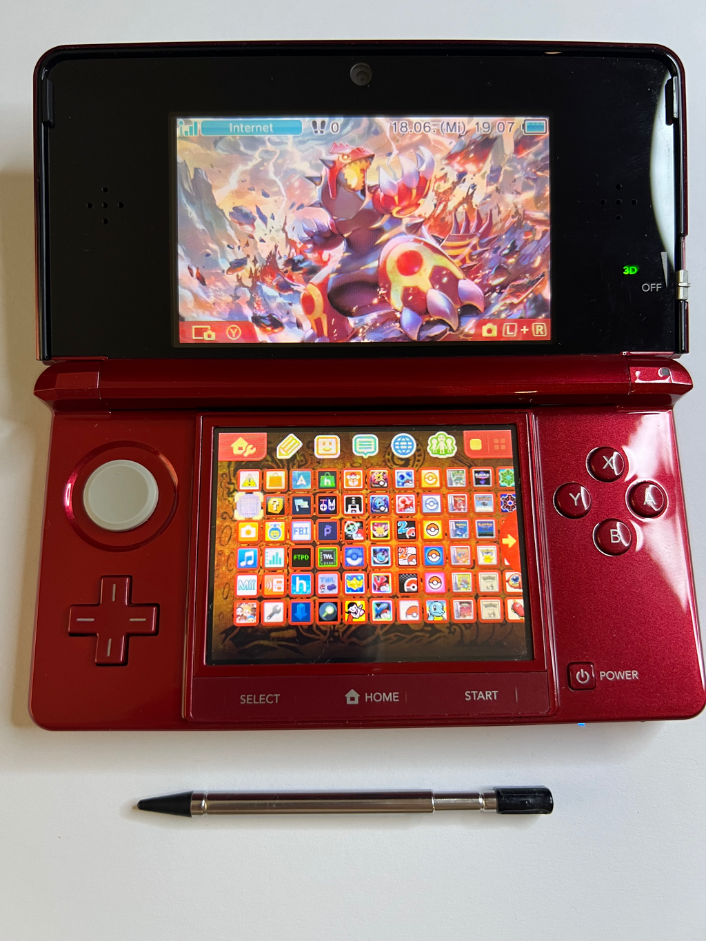 Nintendo 3DS Konsole rot mit 128GB, Pokemon Bank, Poke Mover & vielen Extras