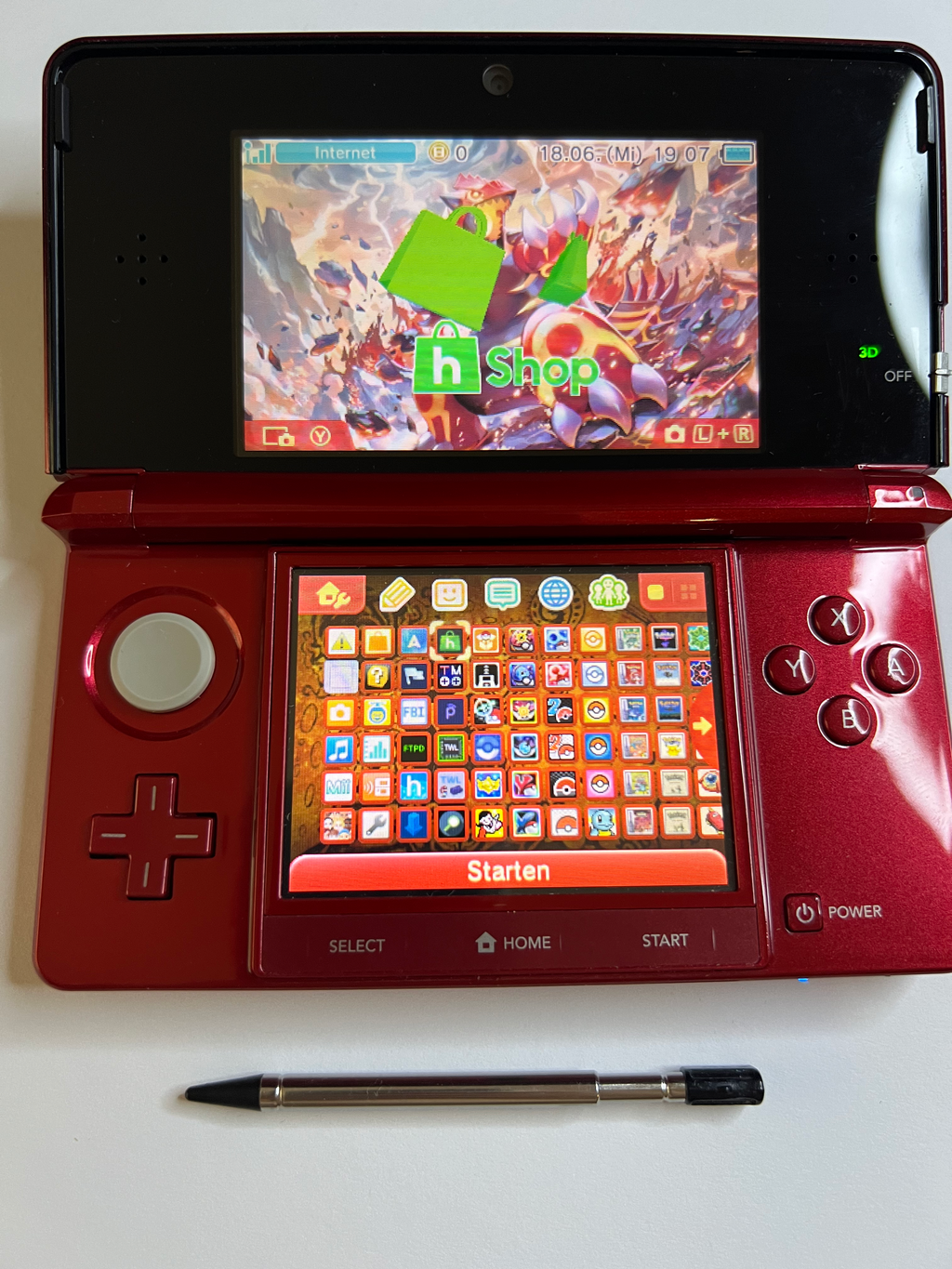 Nintendo 3DS Konsole rot mit 128GB, Pokemon Bank, Poke Mover & vielen Extras
