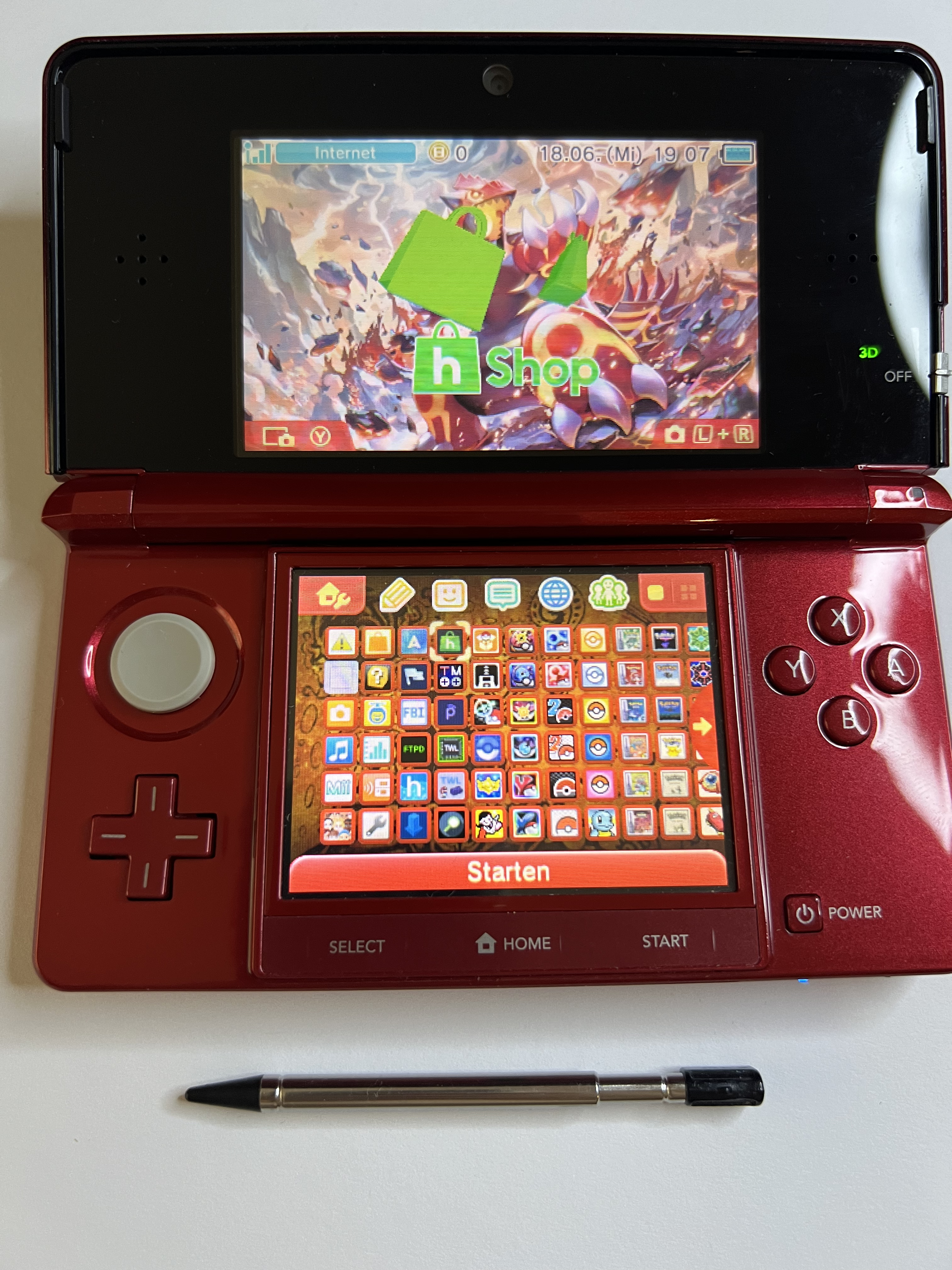 Nintendo 3DS Konsole rot mit 128GB, Pokemon Bank, Poke Mover & vielen Extras