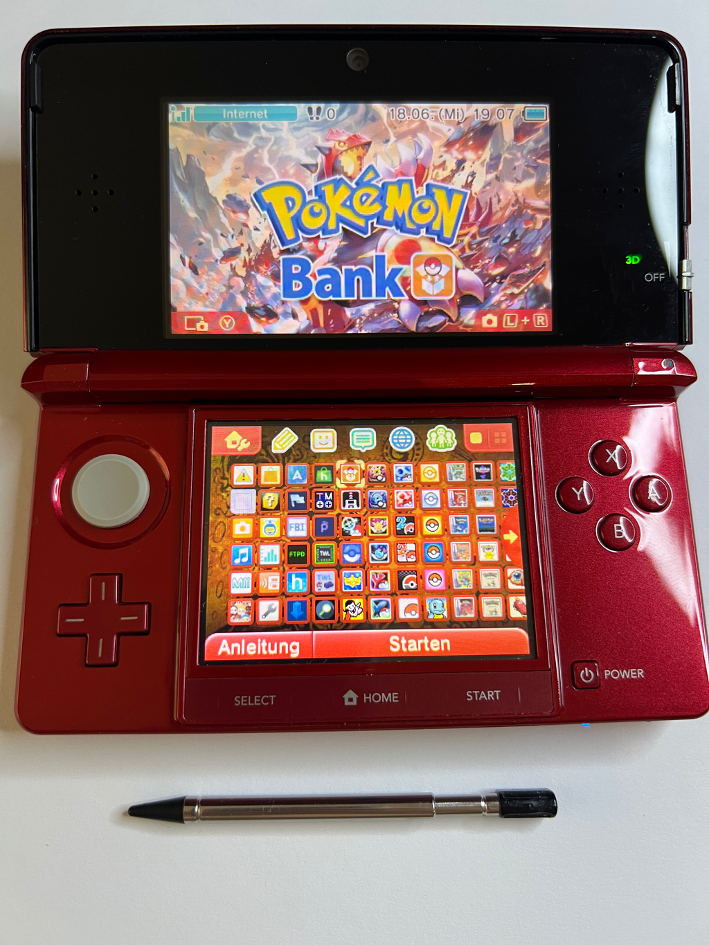 Nintendo 3DS Konsole rot mit 128GB, Pokemon Bank, Poke Mover & vielen Extras