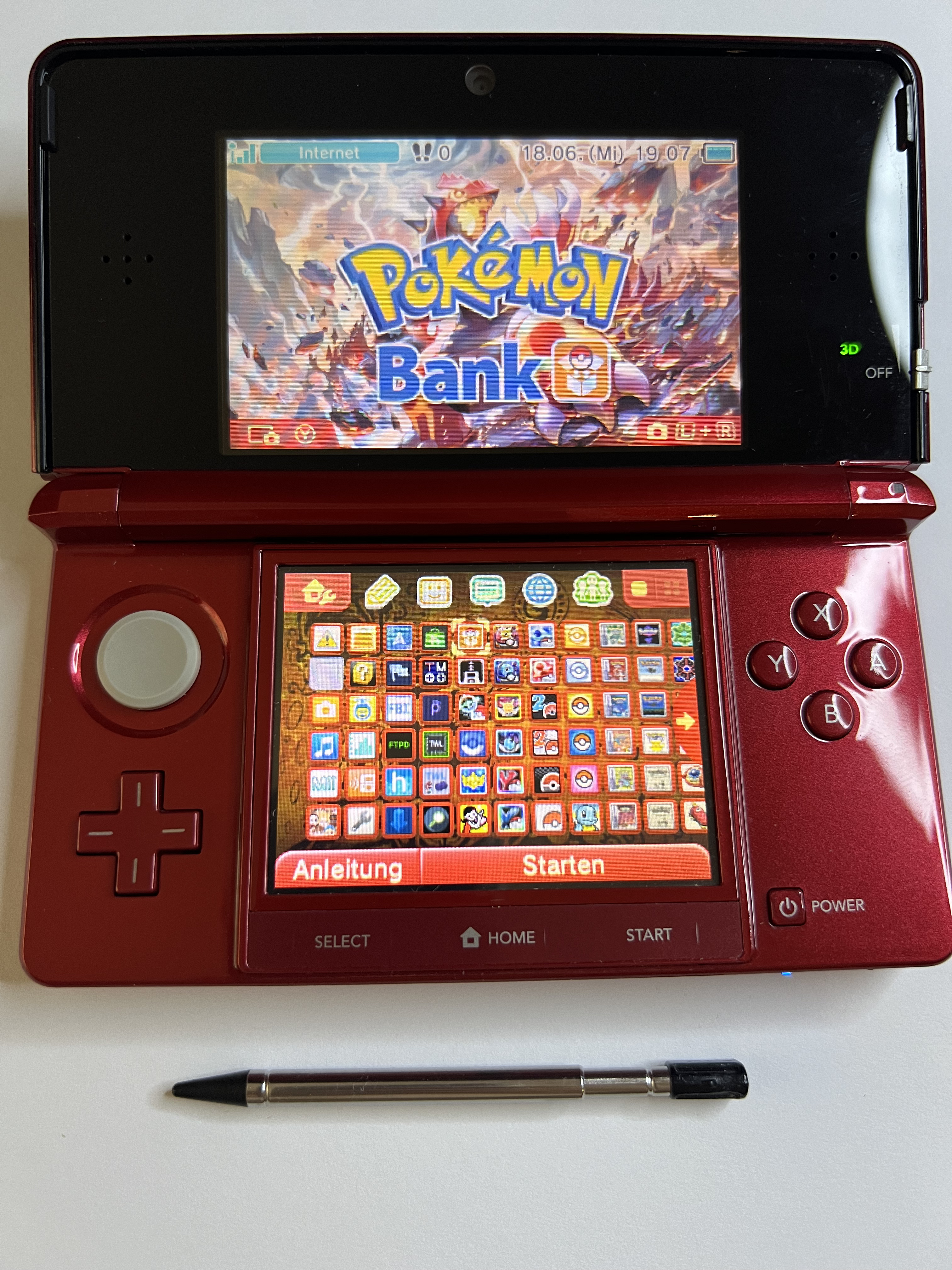 Nintendo 3DS Konsole rot mit 128GB, Pokemon Bank, Poke Mover & vielen Extras