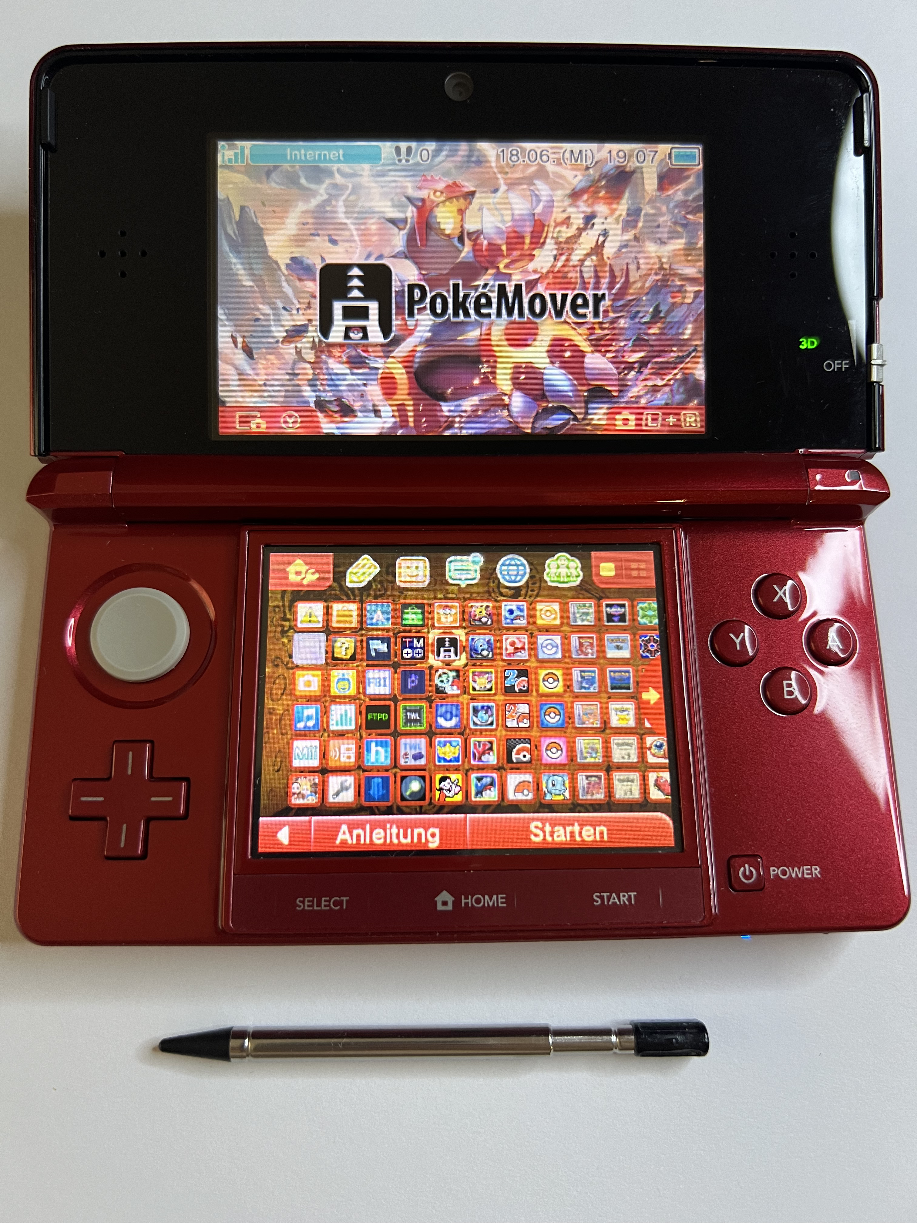 Nintendo 3DS Konsole rot mit 128GB, Pokemon Bank, Poke Mover & vielen Extras