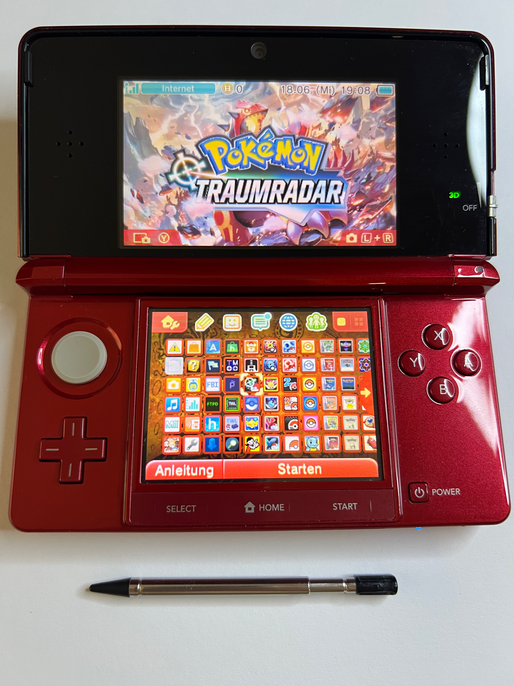 Nintendo 3DS Konsole rot mit 128GB, Pokemon Bank, Poke Mover & vielen Extras
