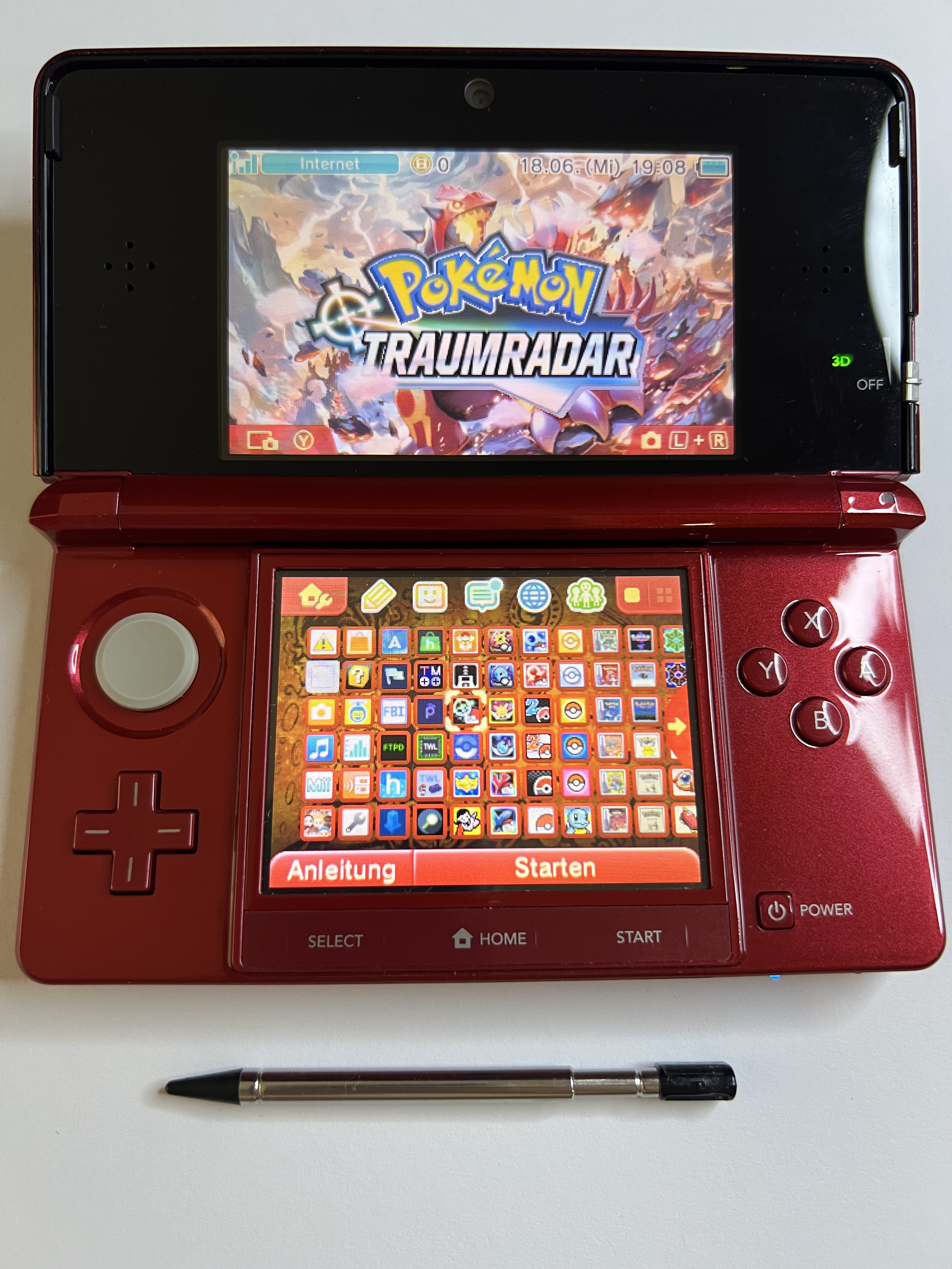 Nintendo 3DS Konsole rot mit 128GB, Pokemon Bank, Poke Mover & vielen Extras