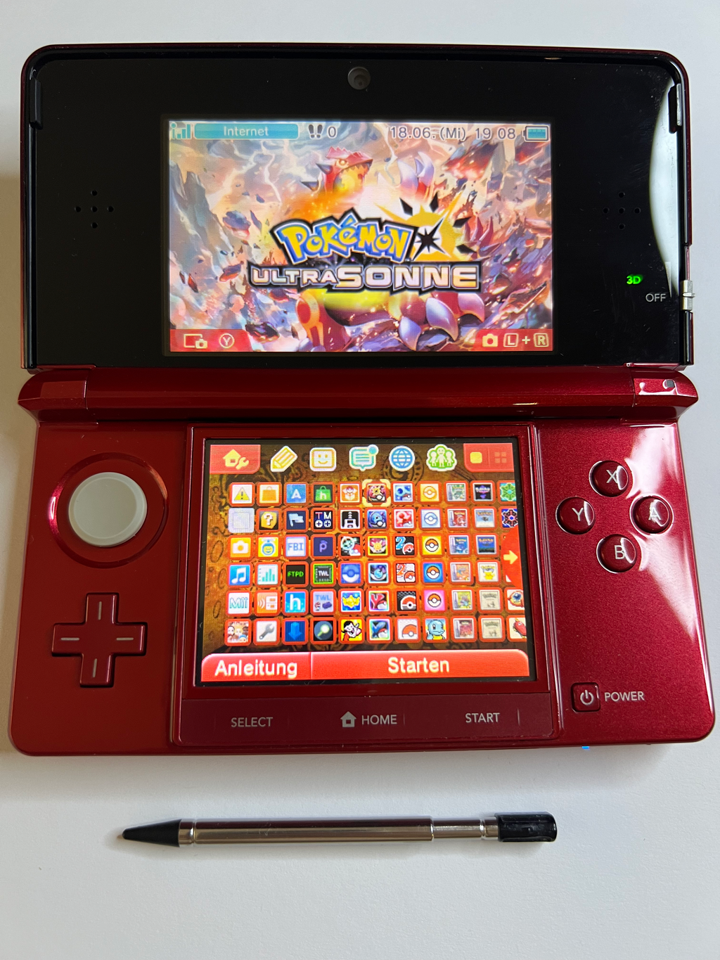 Nintendo 3DS Konsole rot mit 128GB, Pokemon Bank, Poke Mover & vielen Extras