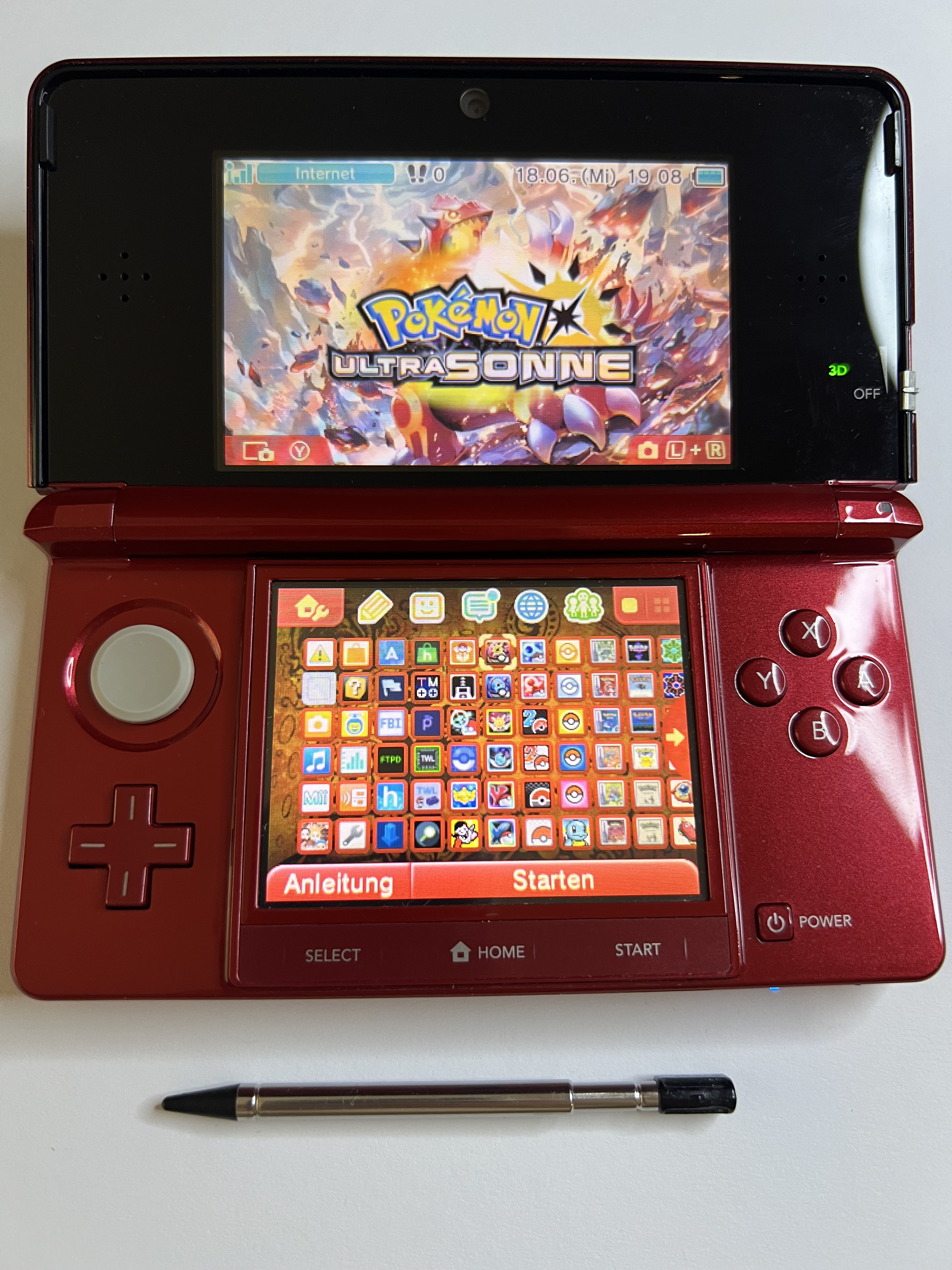 Nintendo 3DS Konsole rot mit 128GB, Pokemon Bank, Poke Mover & vielen Extras