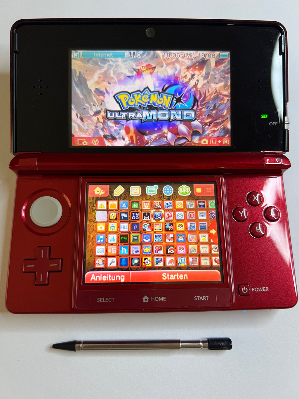 Nintendo 3DS Konsole rot mit 128GB, Pokemon Bank, Poke Mover & vielen Extras