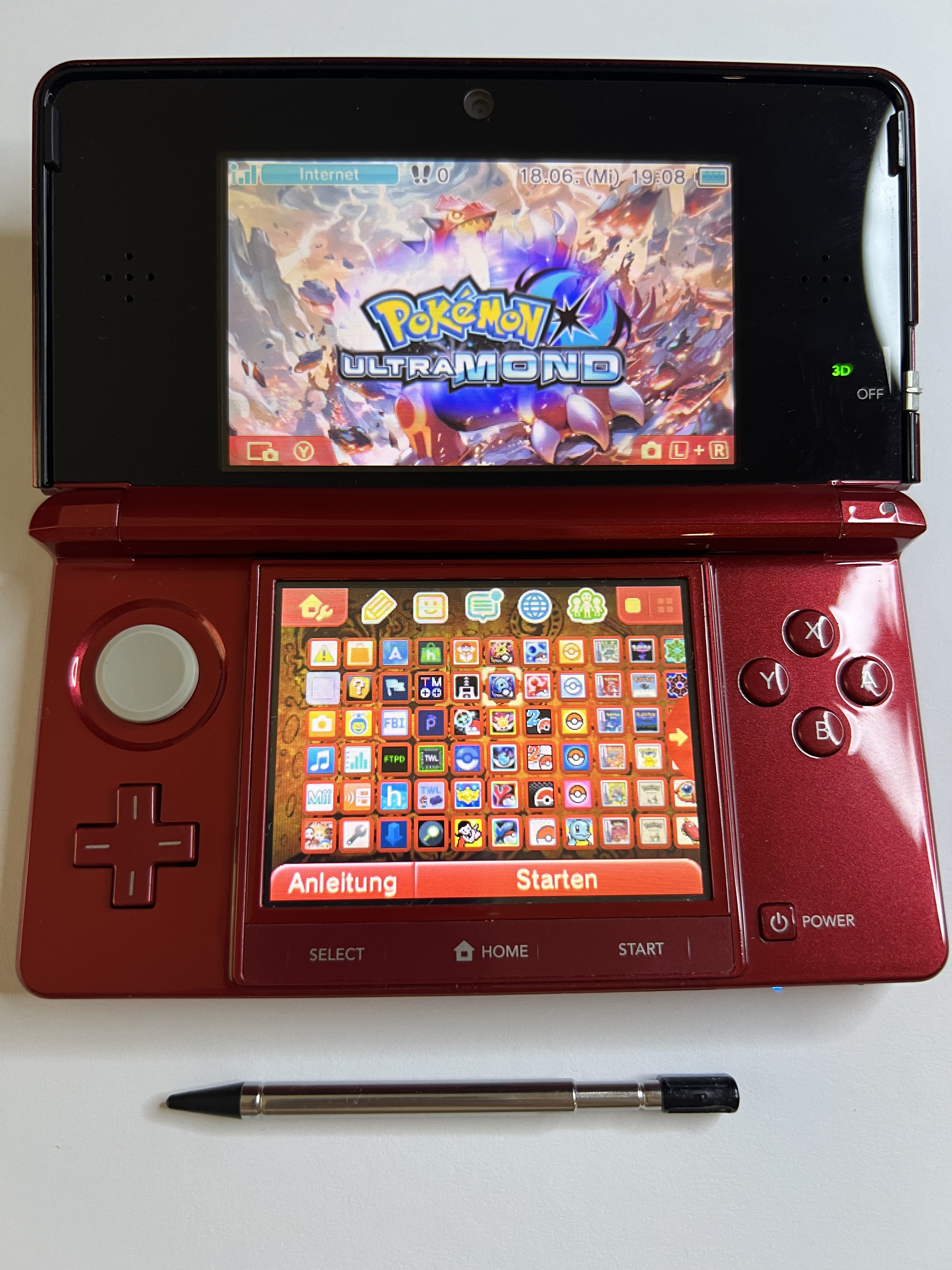 Nintendo 3DS Konsole rot mit 128GB, Pokemon Bank, Poke Mover & vielen Extras