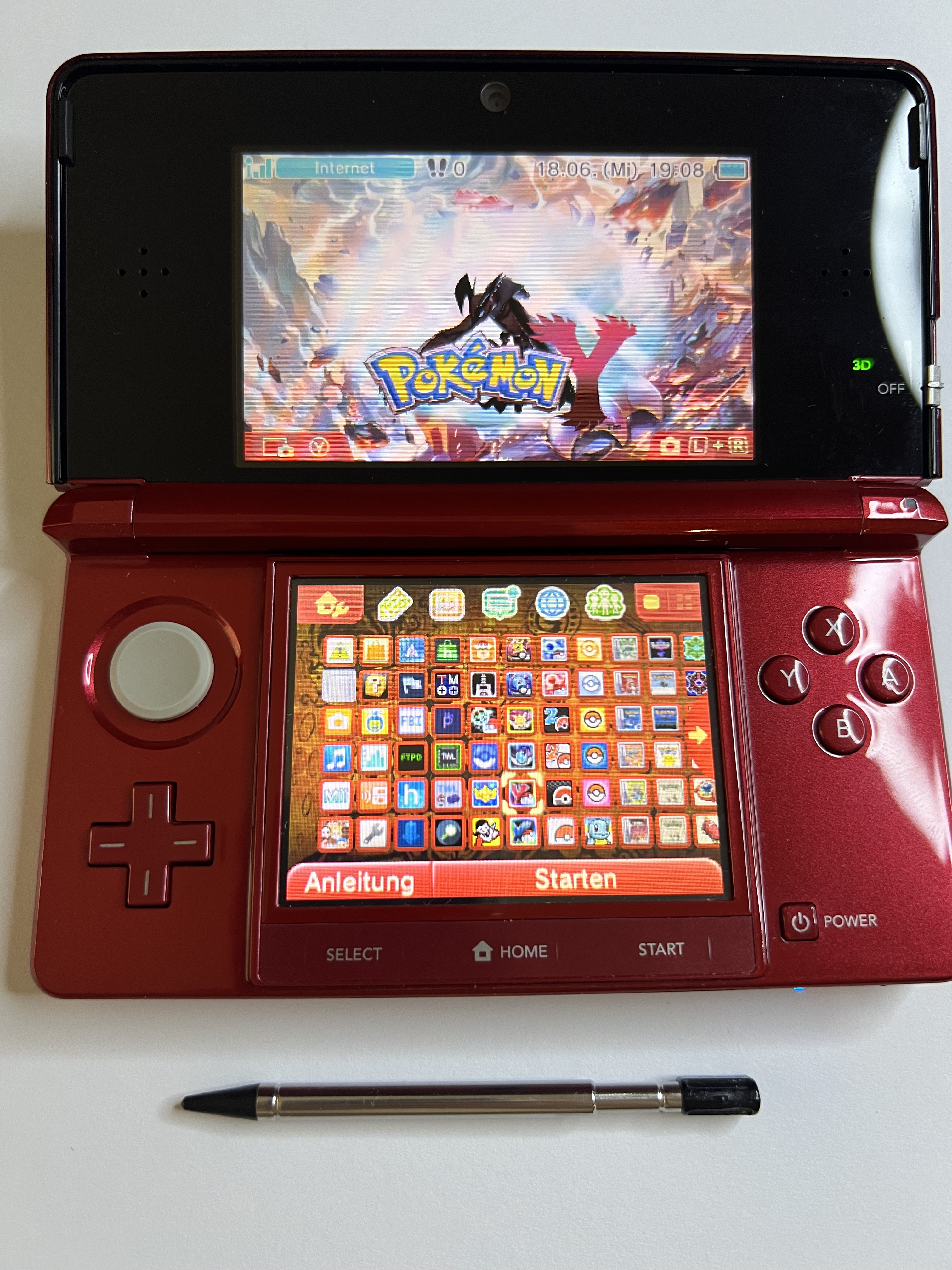 Nintendo 3DS Konsole rot mit 128GB, Pokemon Bank, Poke Mover & vielen Extras