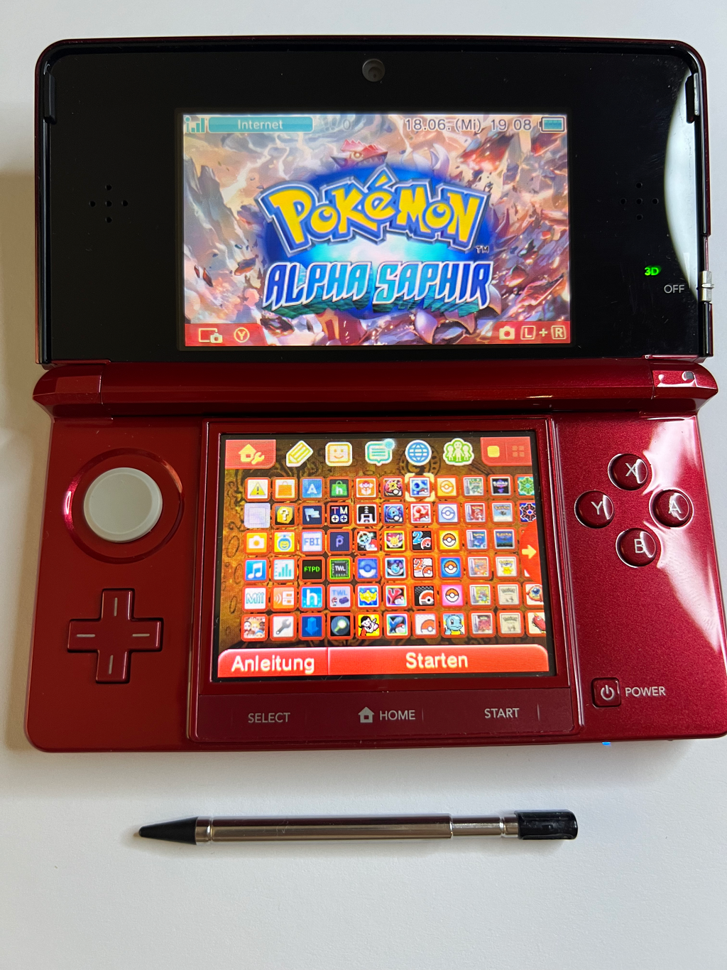 Nintendo 3DS Konsole rot mit 128GB, Pokemon Bank, Poke Mover & vielen Extras