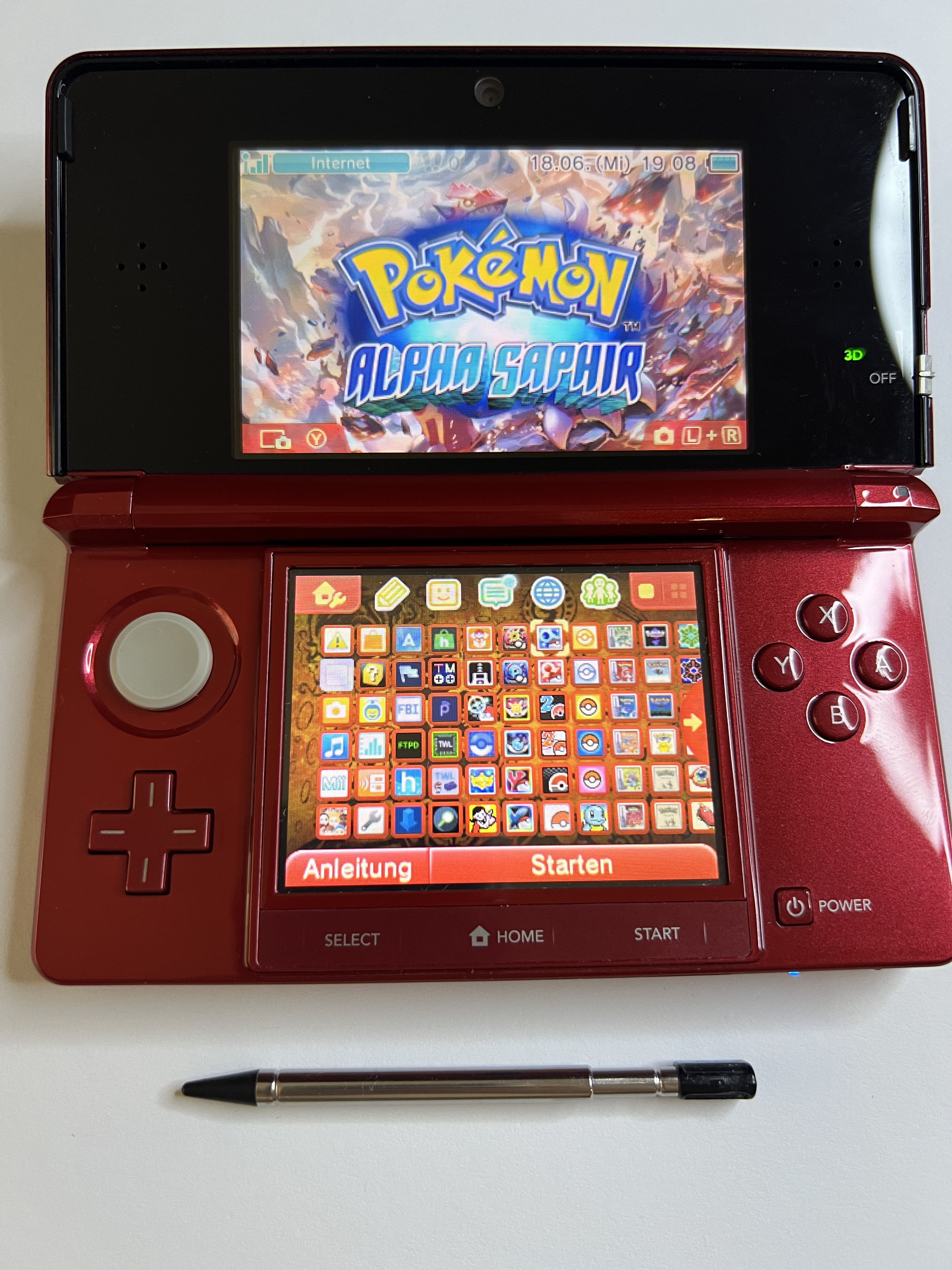 Nintendo 3DS Konsole rot mit 128GB, Pokemon Bank, Poke Mover & vielen Extras