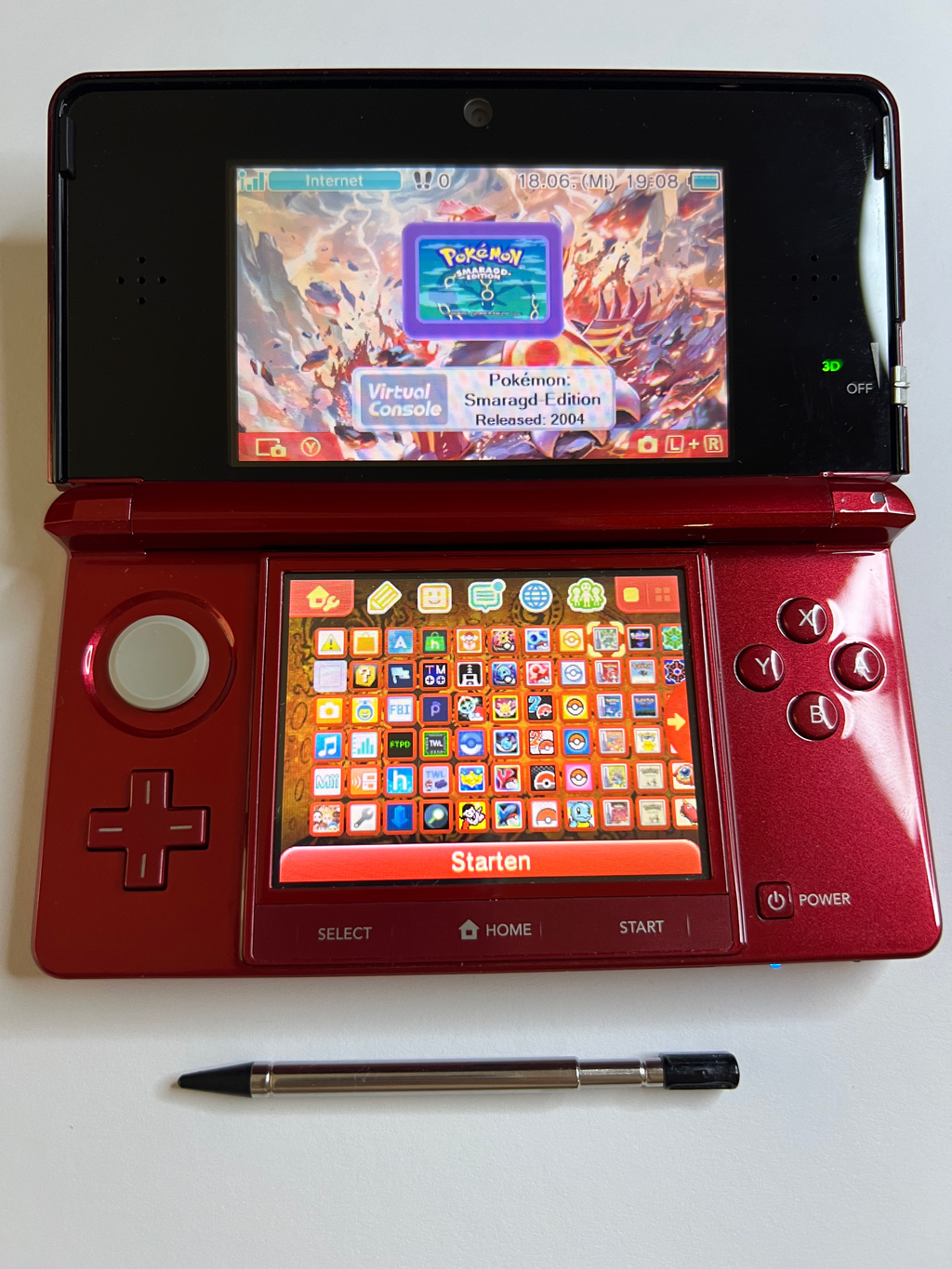 Nintendo 3DS Konsole rot mit 128GB, Pokemon Bank, Poke Mover & vielen Extras