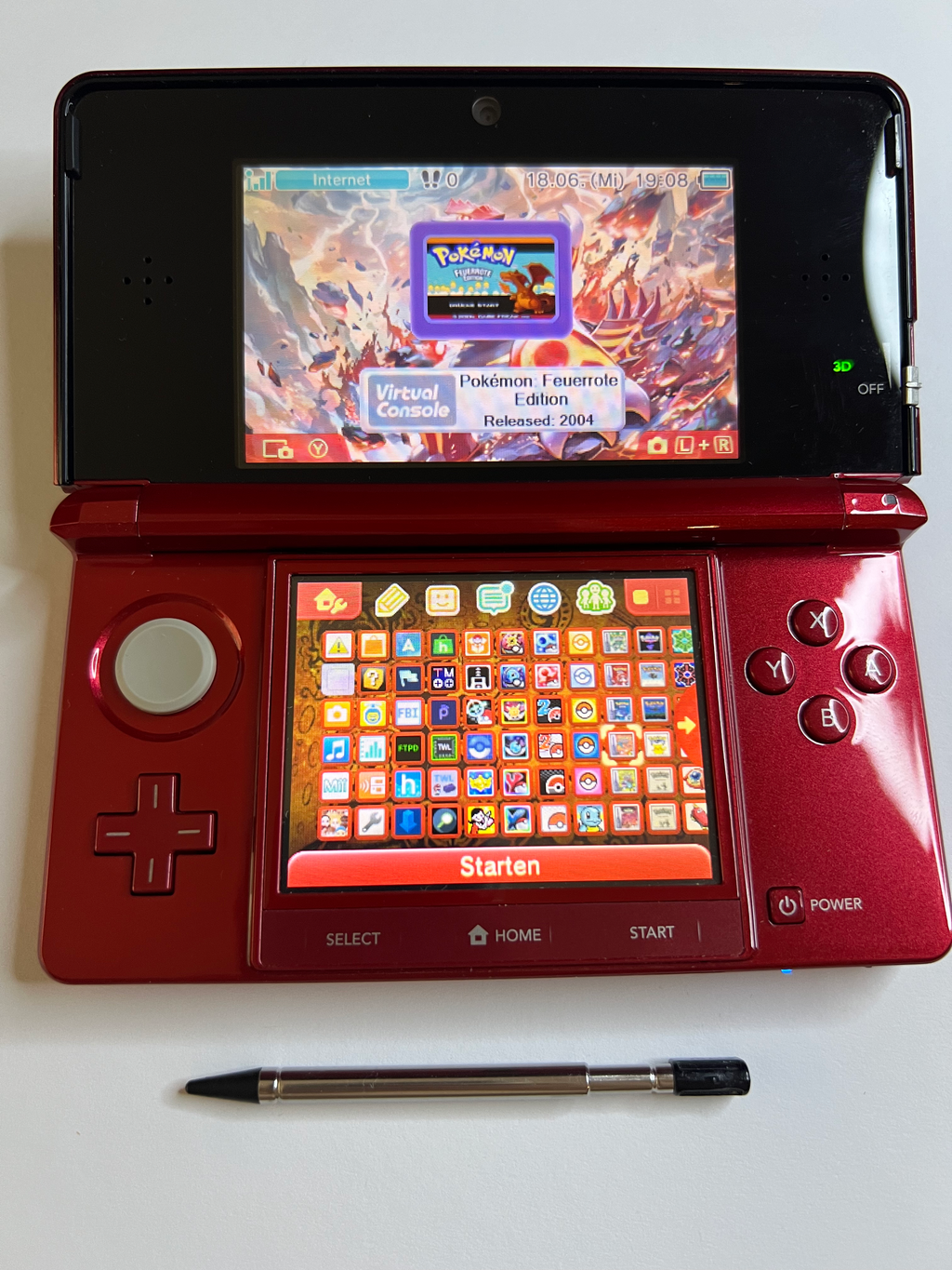 Nintendo 3DS Konsole rot mit 128GB, Pokemon Bank, Poke Mover & vielen Extras