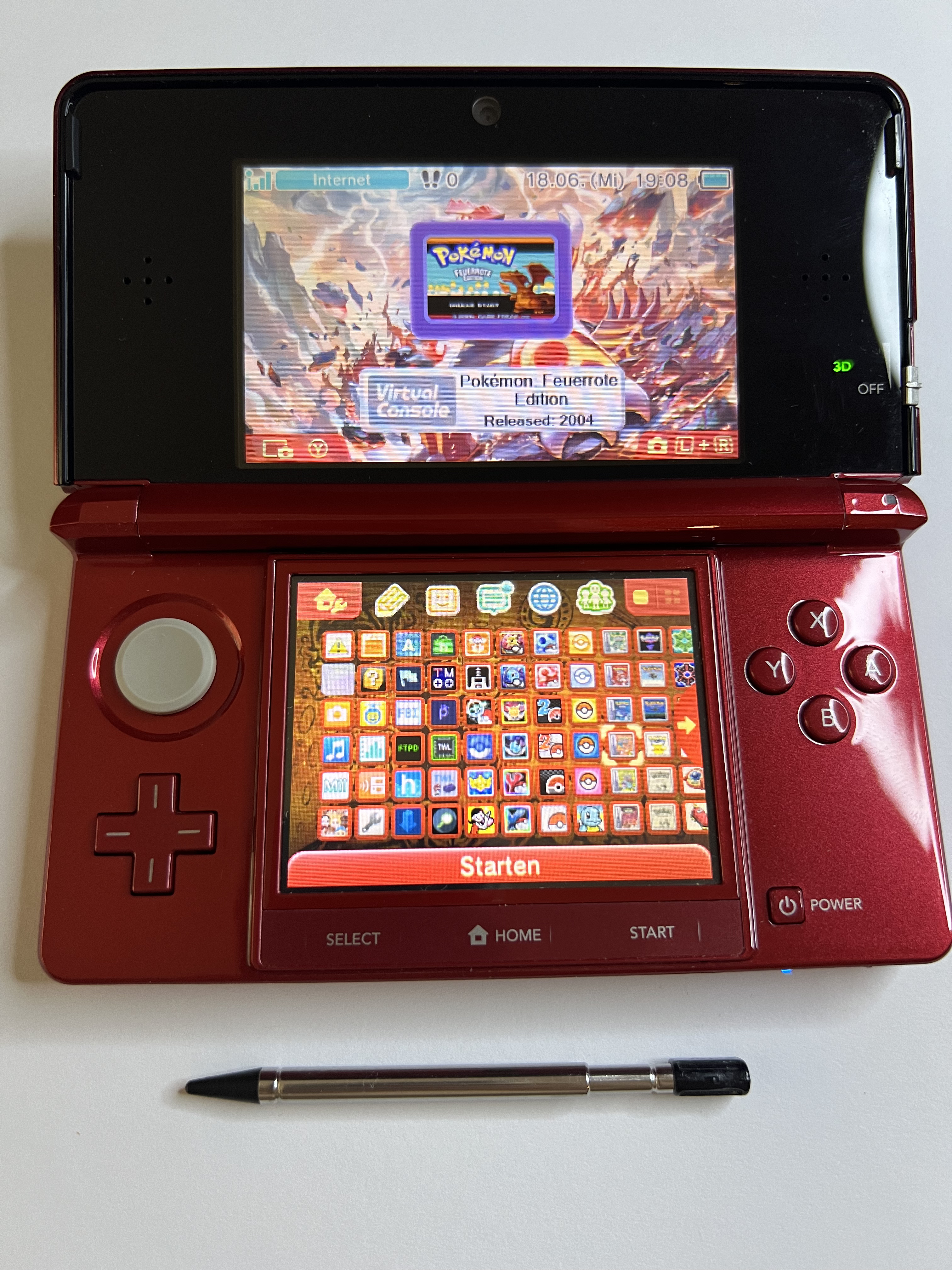Nintendo 3DS Konsole rot mit 128GB, Pokemon Bank, Poke Mover & vielen Extras