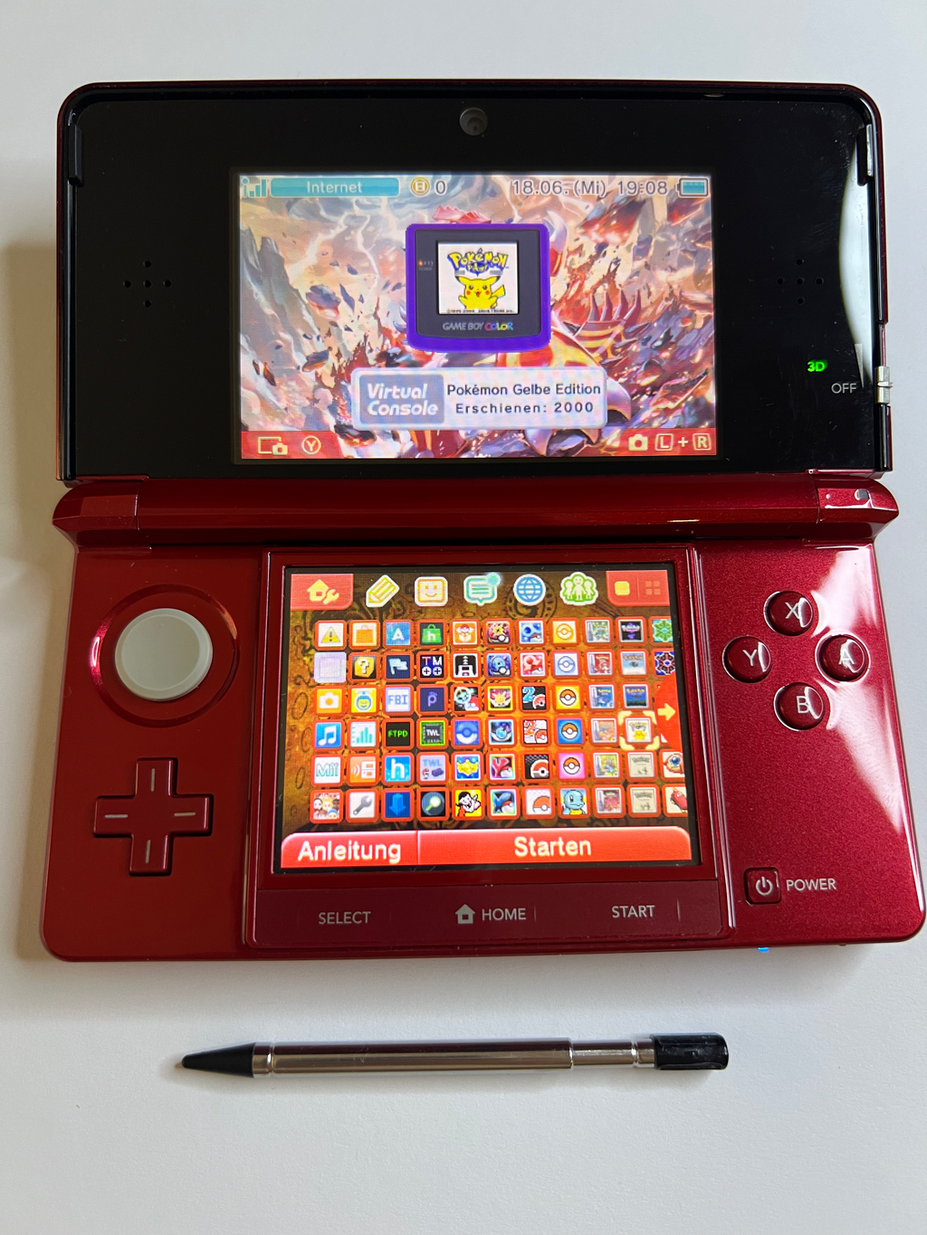 Nintendo 3DS Konsole rot mit 128GB, Pokemon Bank, Poke Mover & vielen Extras