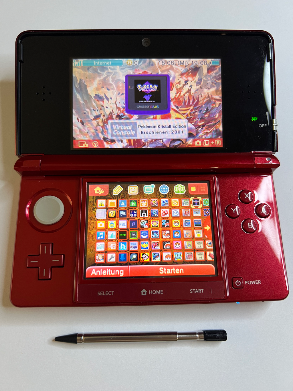Nintendo 3DS Konsole rot mit 128GB, Pokemon Bank, Poke Mover & vielen Extras