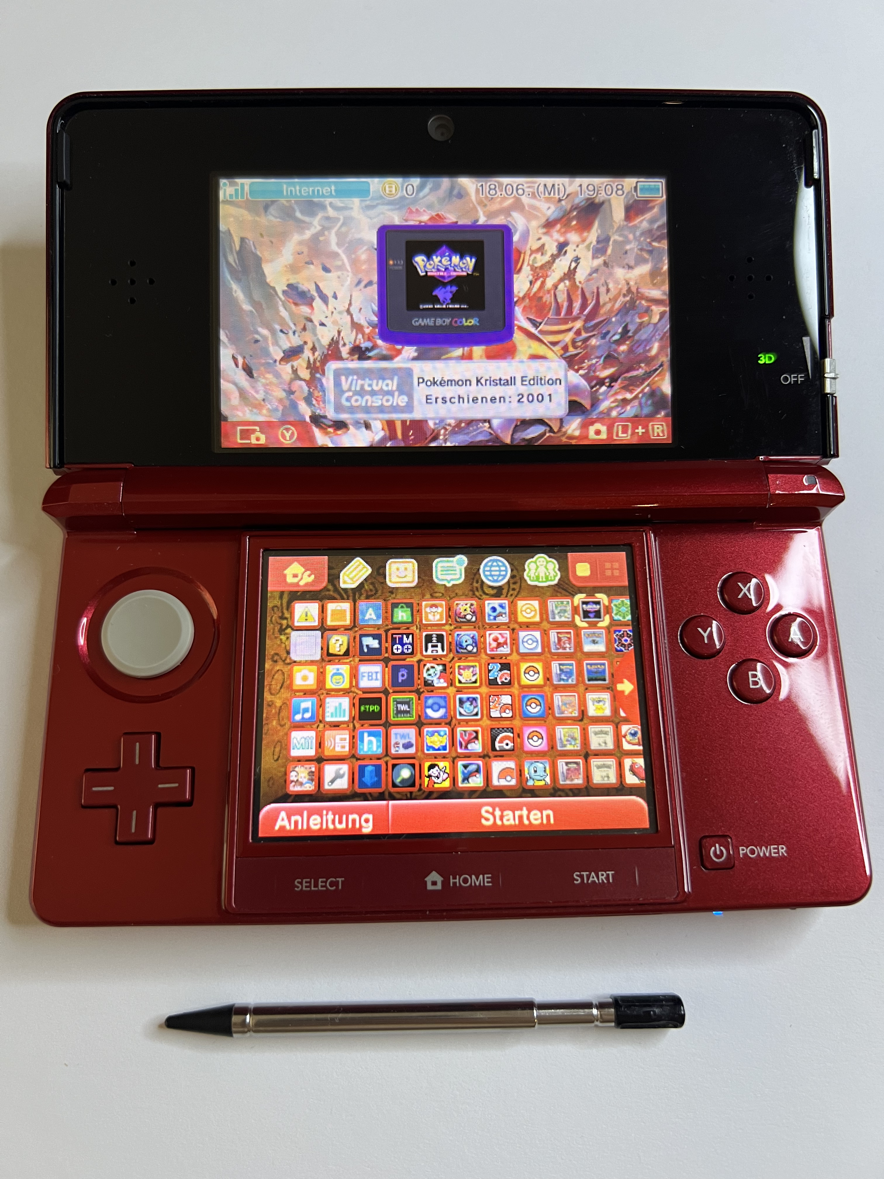 Nintendo 3DS Konsole rot mit 128GB, Pokemon Bank, Poke Mover & vielen Extras