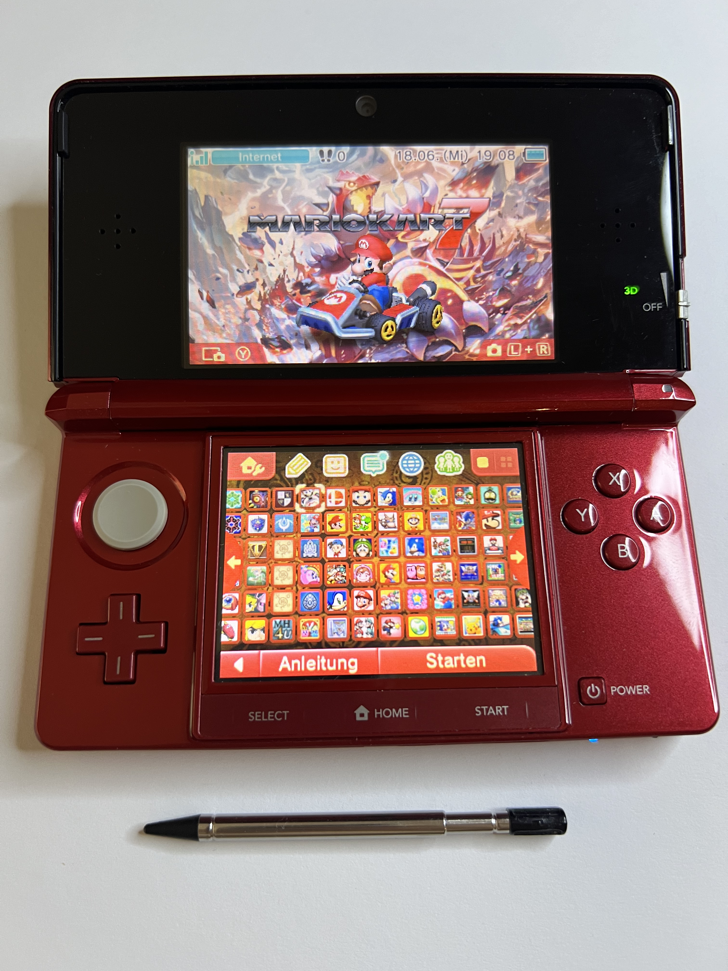 Nintendo 3DS Konsole rot mit 128GB, Pokemon Bank, Poke Mover & vielen Extras