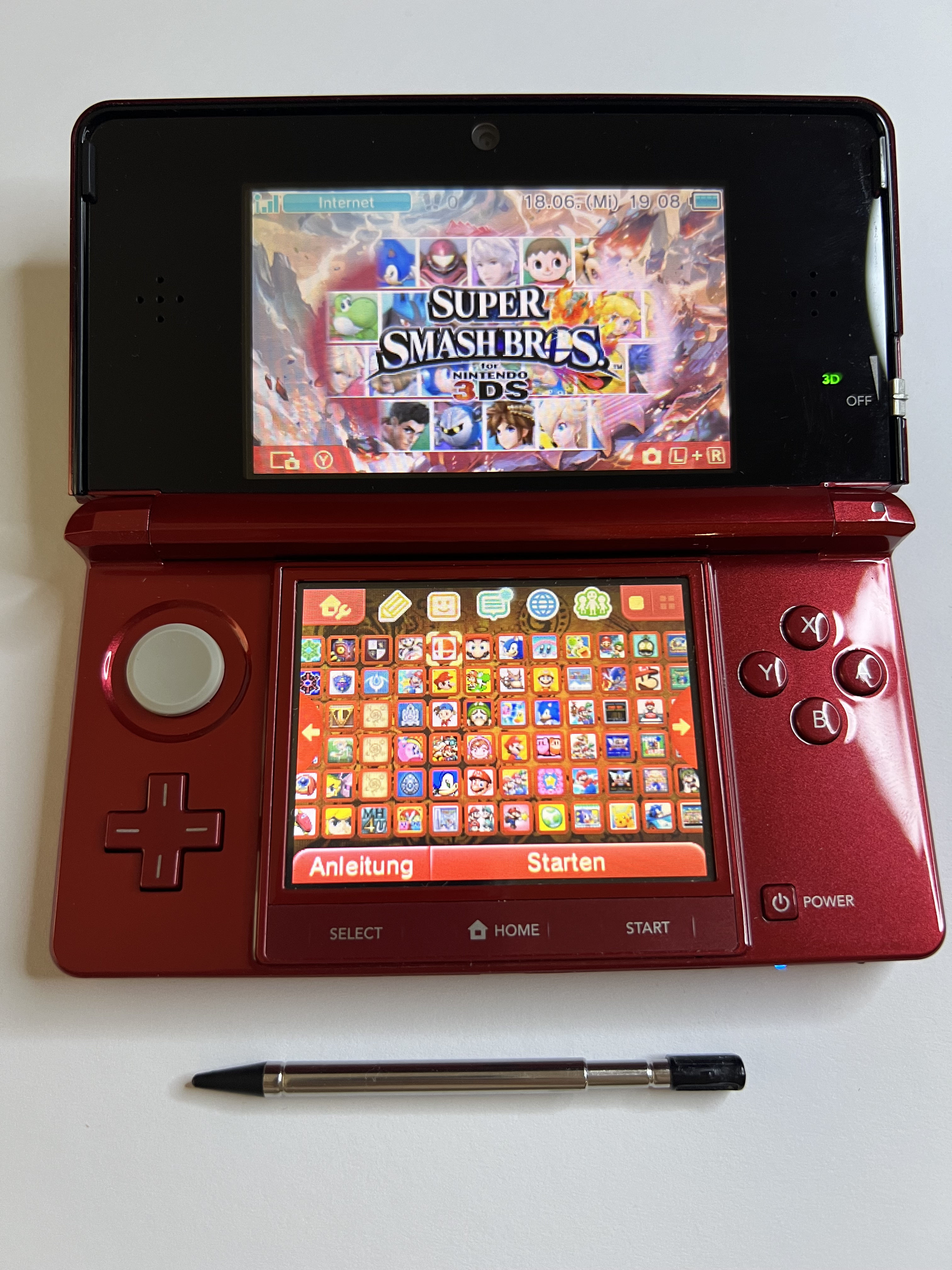 Nintendo 3DS Konsole rot mit 128GB, Pokemon Bank, Poke Mover & vielen Extras