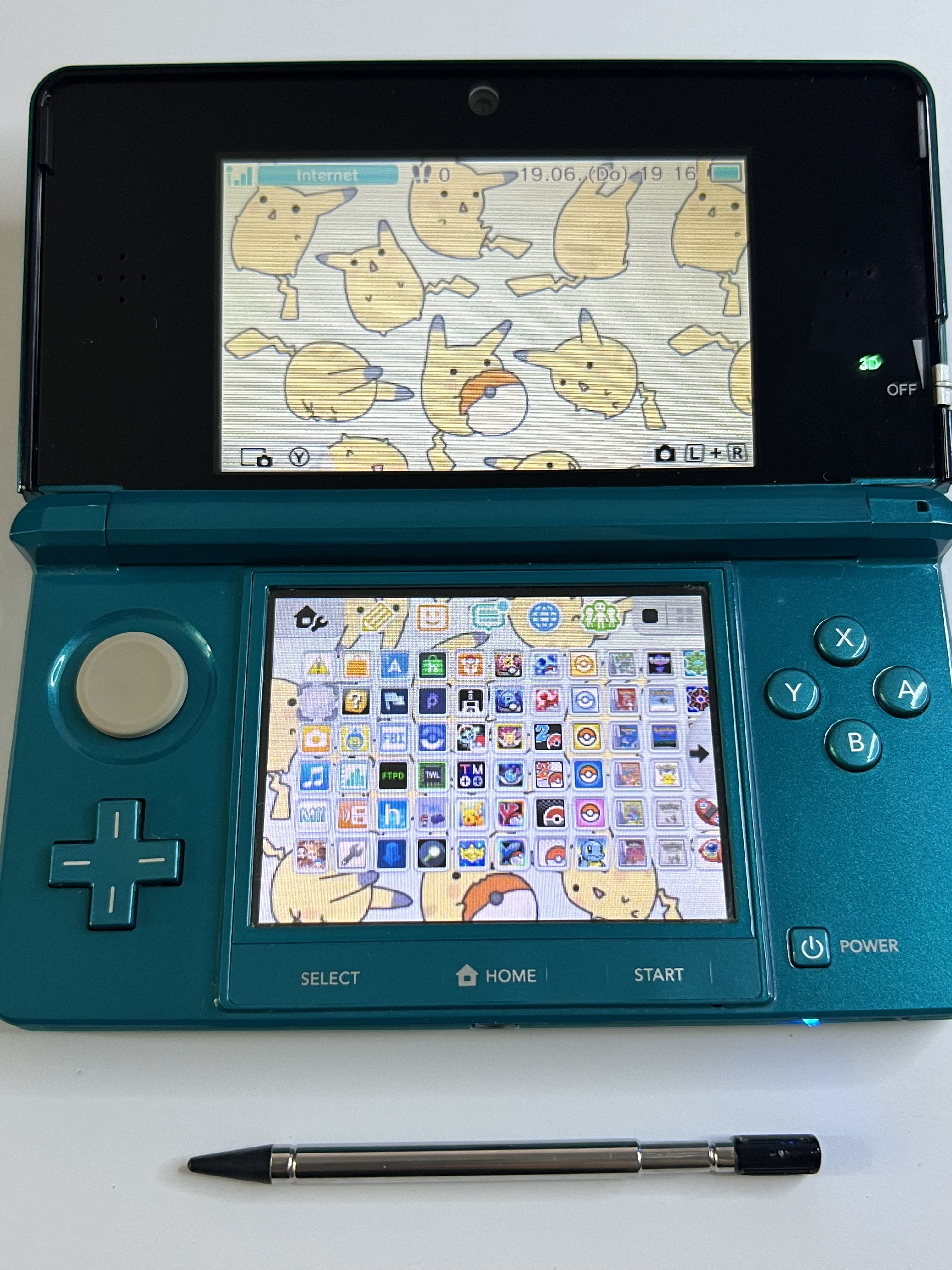 Nintendo 3DS Konsole aqua blau mit 128GB, Pokemon Bank, Poke Mover & vielen Extras